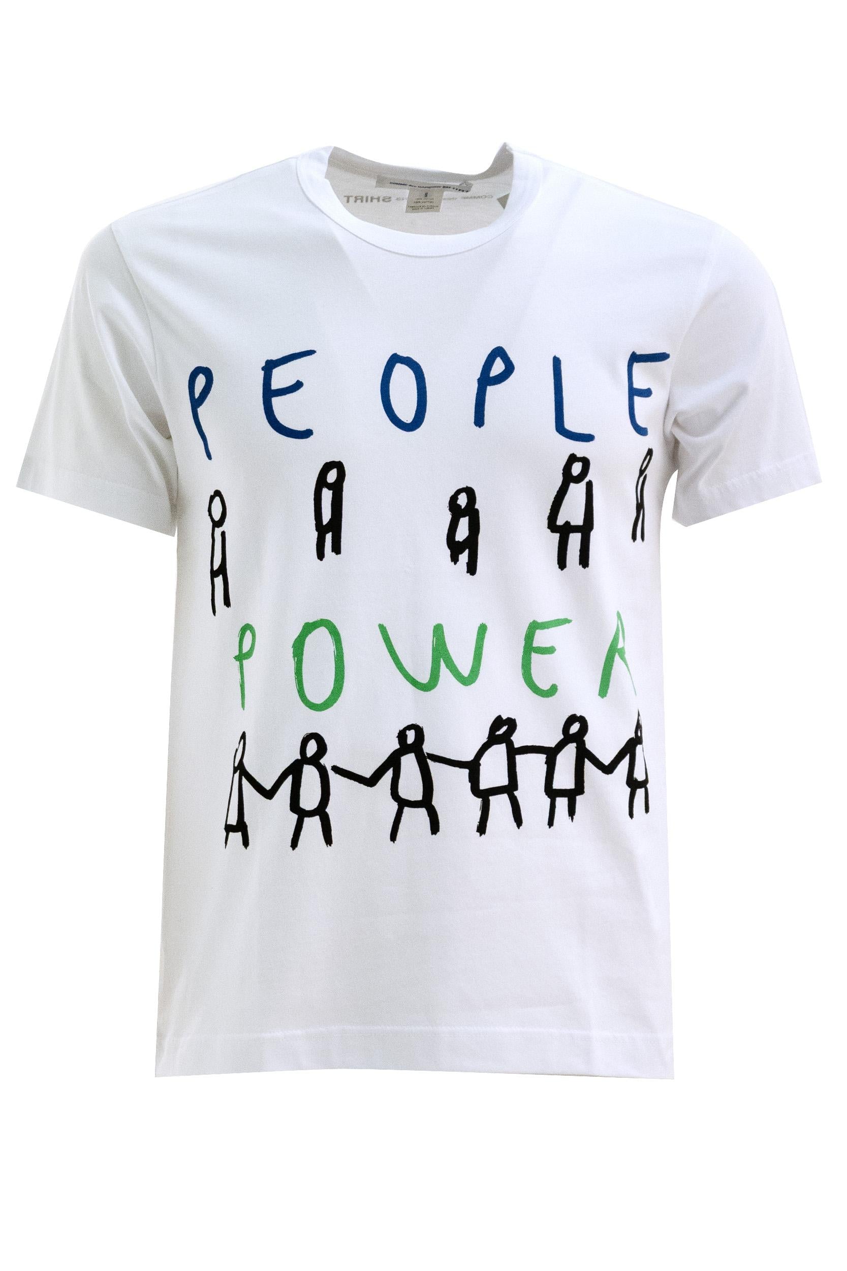 T-shirt in cotone di colore bianco<BR/> FQ-T037 1 CDG SHIRT 