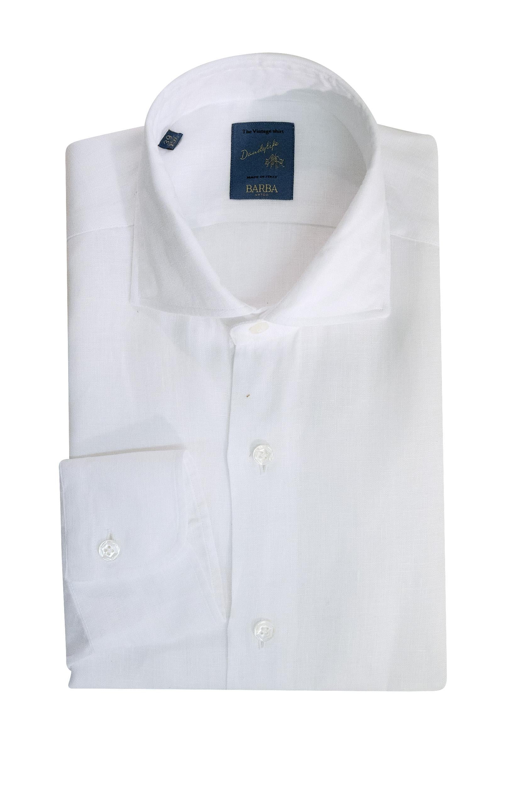 Camicia in lino di colore bianco<BR/> LIU13P0154108.U 0001 BARBA 