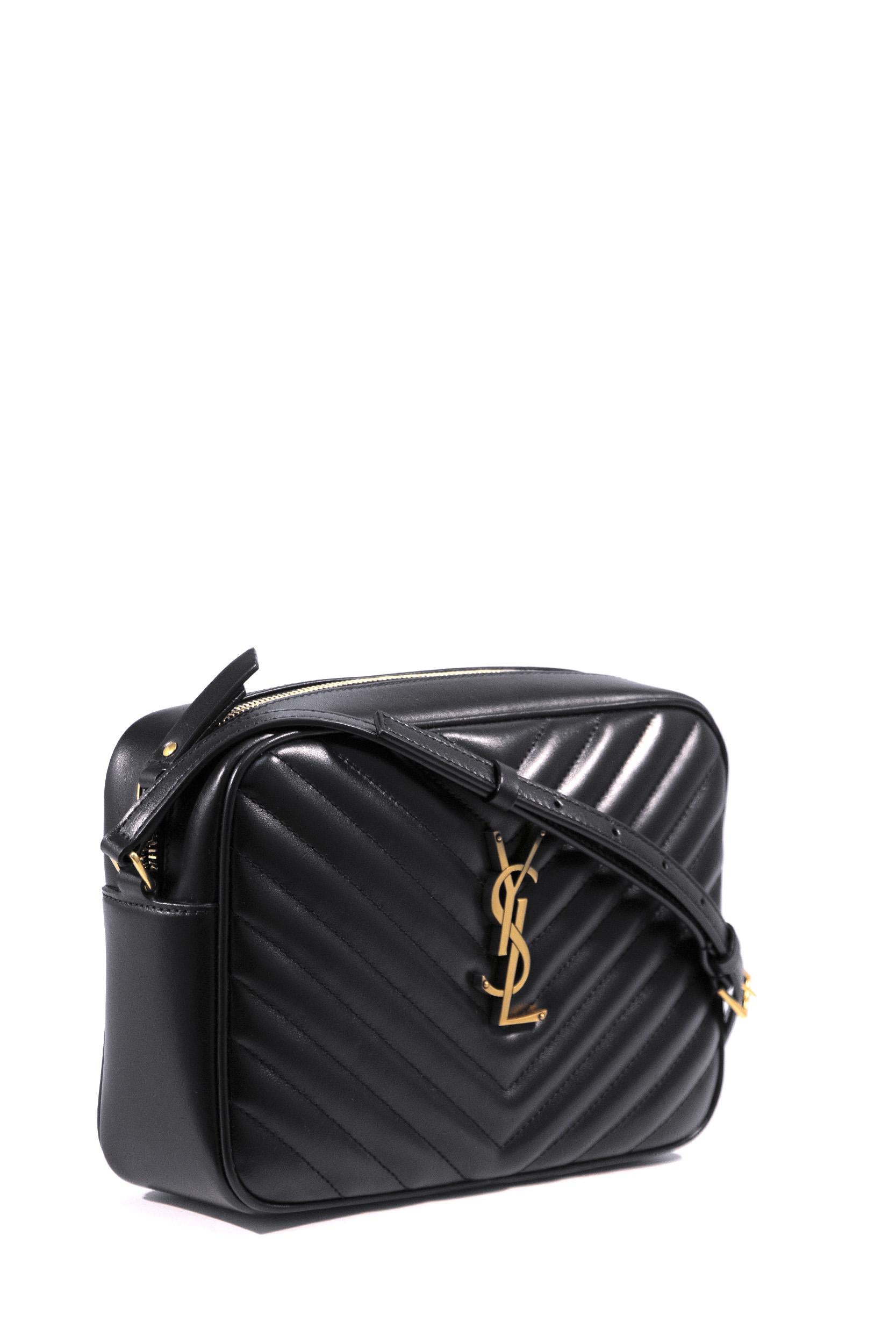 Borsa camera bag Lou in pelle matelassè di colore nero 761554 DV707 1000 SAINT LAURENT 