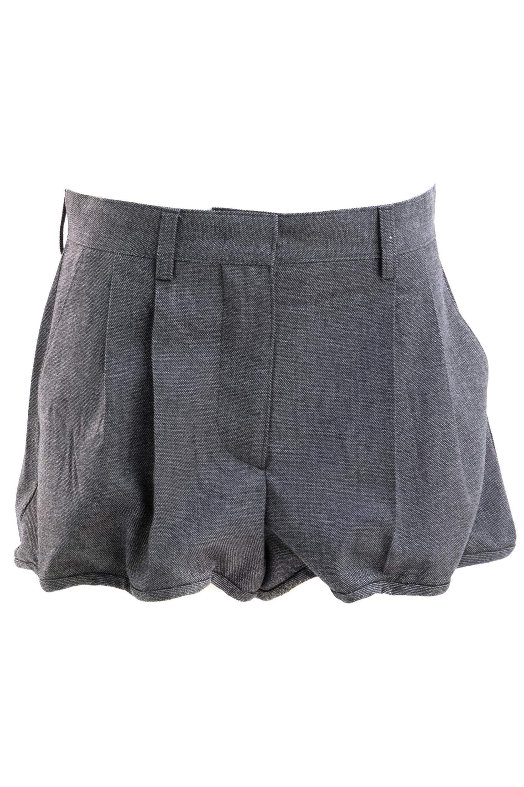 Shorts in grisaglia e satin di colore grigio<BR/> P282J S OOO 15JD F0308 PRADA 
