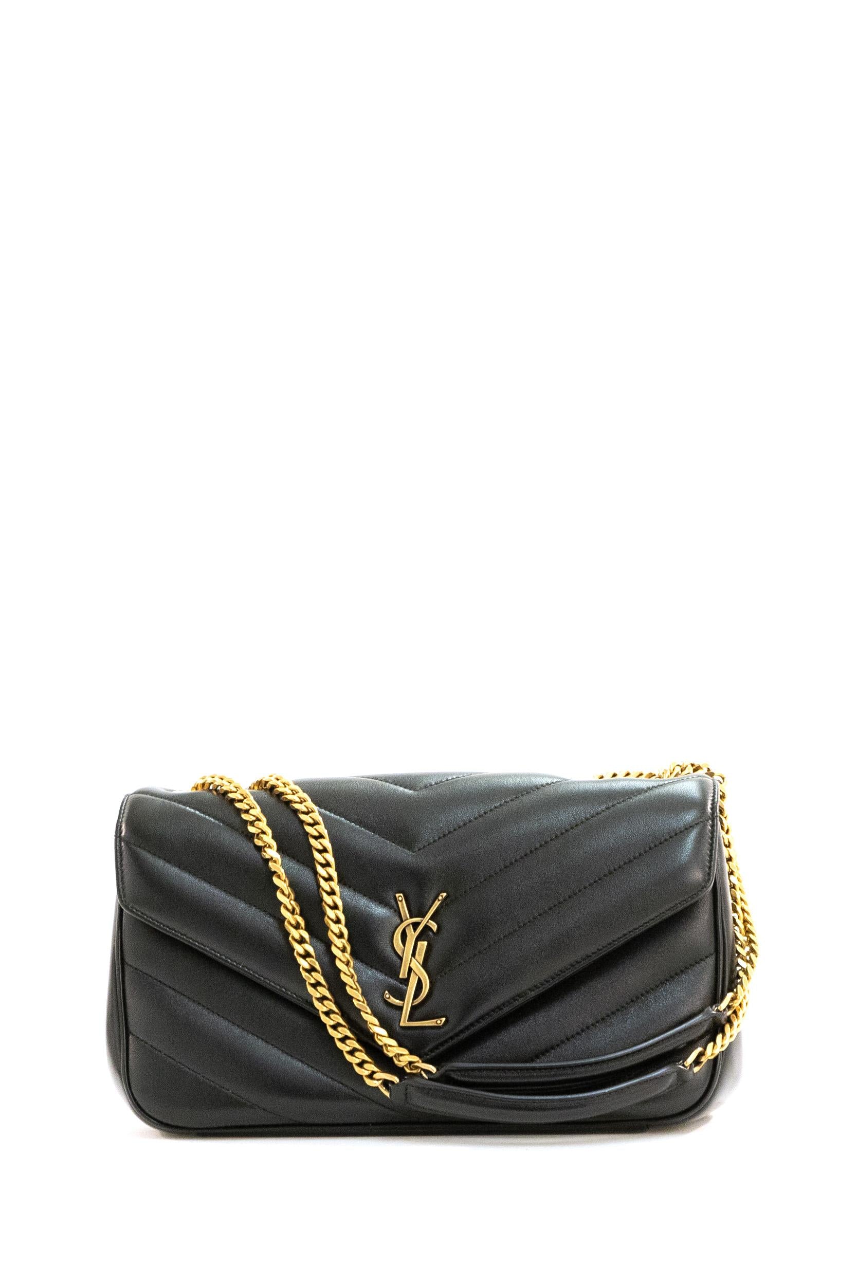Borsa Loulou Media in nappa matelassè color nero <BR/> 801439 AAEAX 1000 SAINT LAURENT 