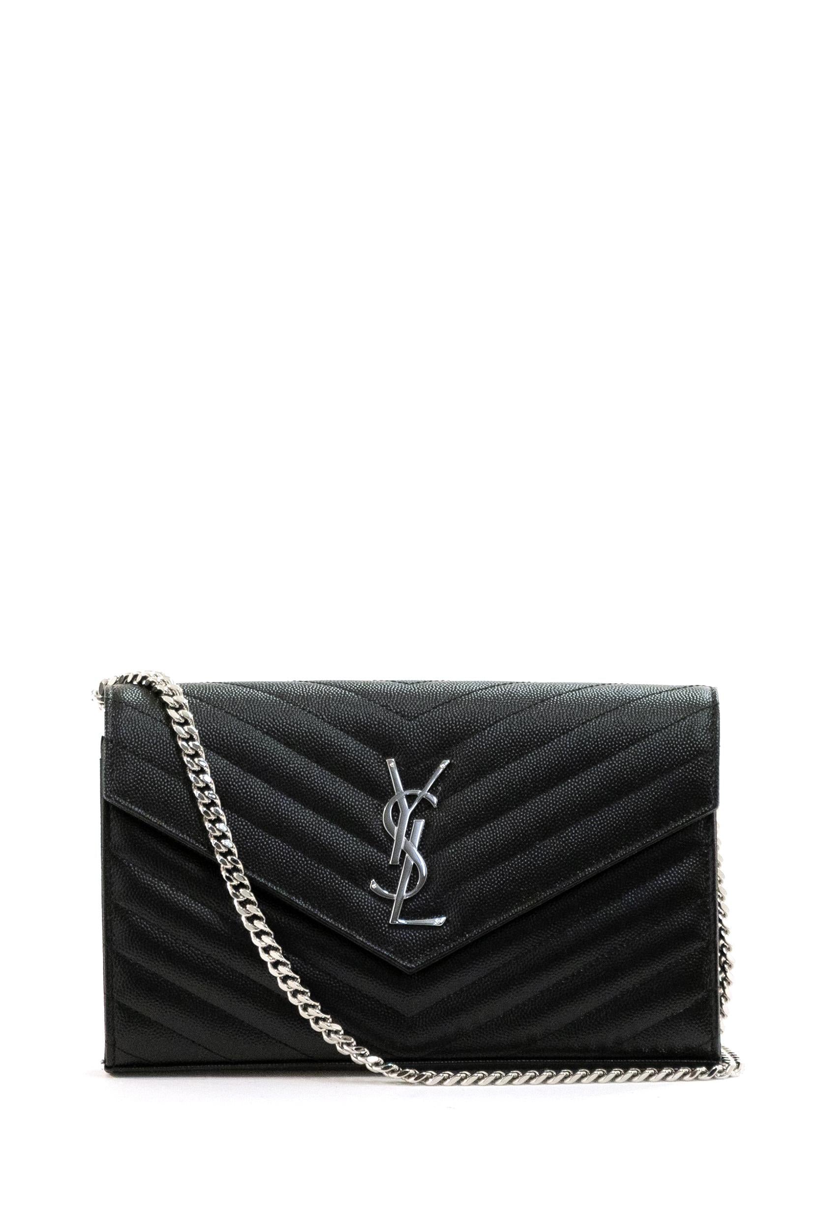 Pochette Cassandre in Pelle Grain de Poudre<BR/>colore 377828 BOW02 1000 SAINT LAURENT 