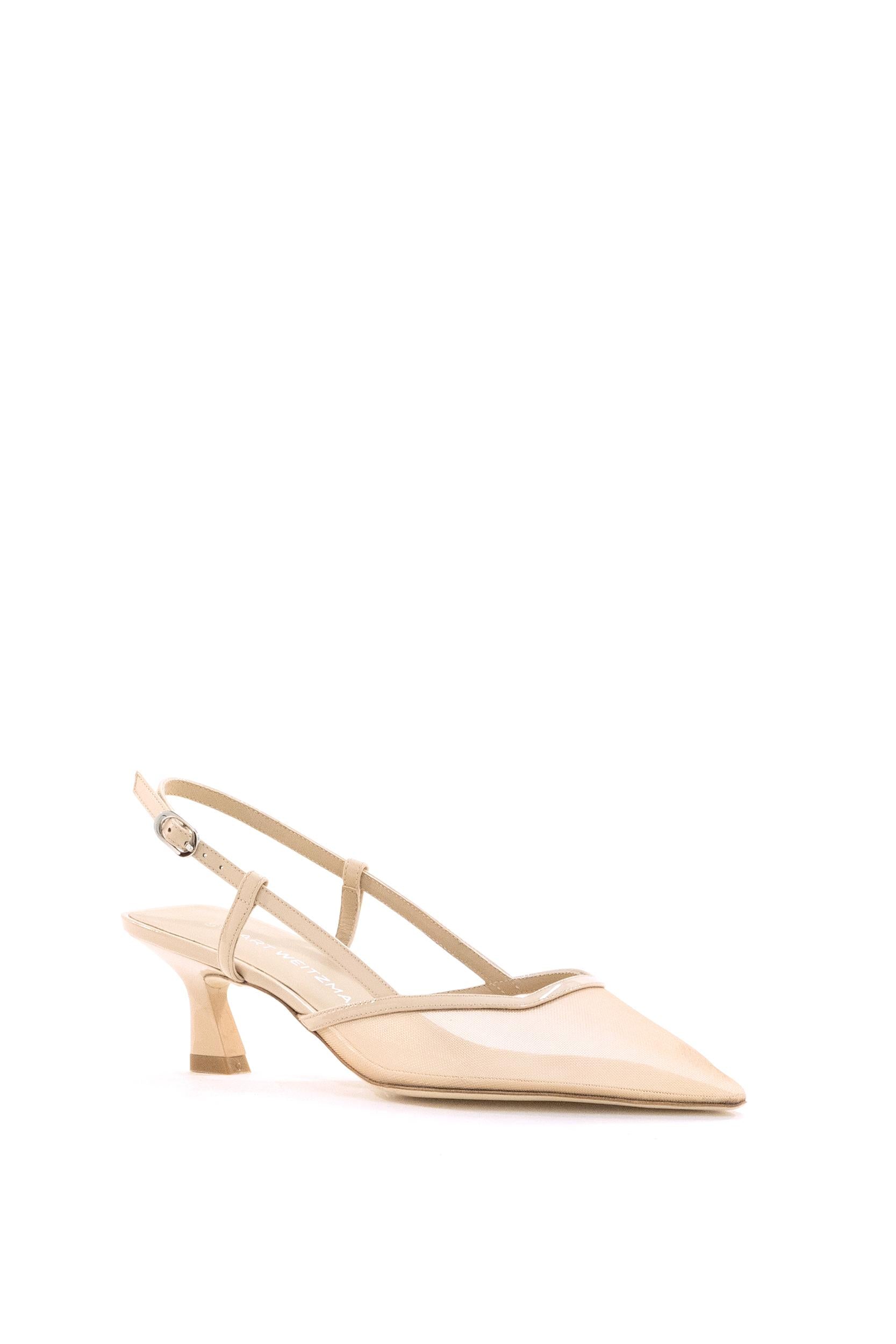 Décolleté Slingback Vinnie in Suede<BR/> VINNIE 50 SLINGBACK SUEDE BEIGE STUART WEITZMAN 