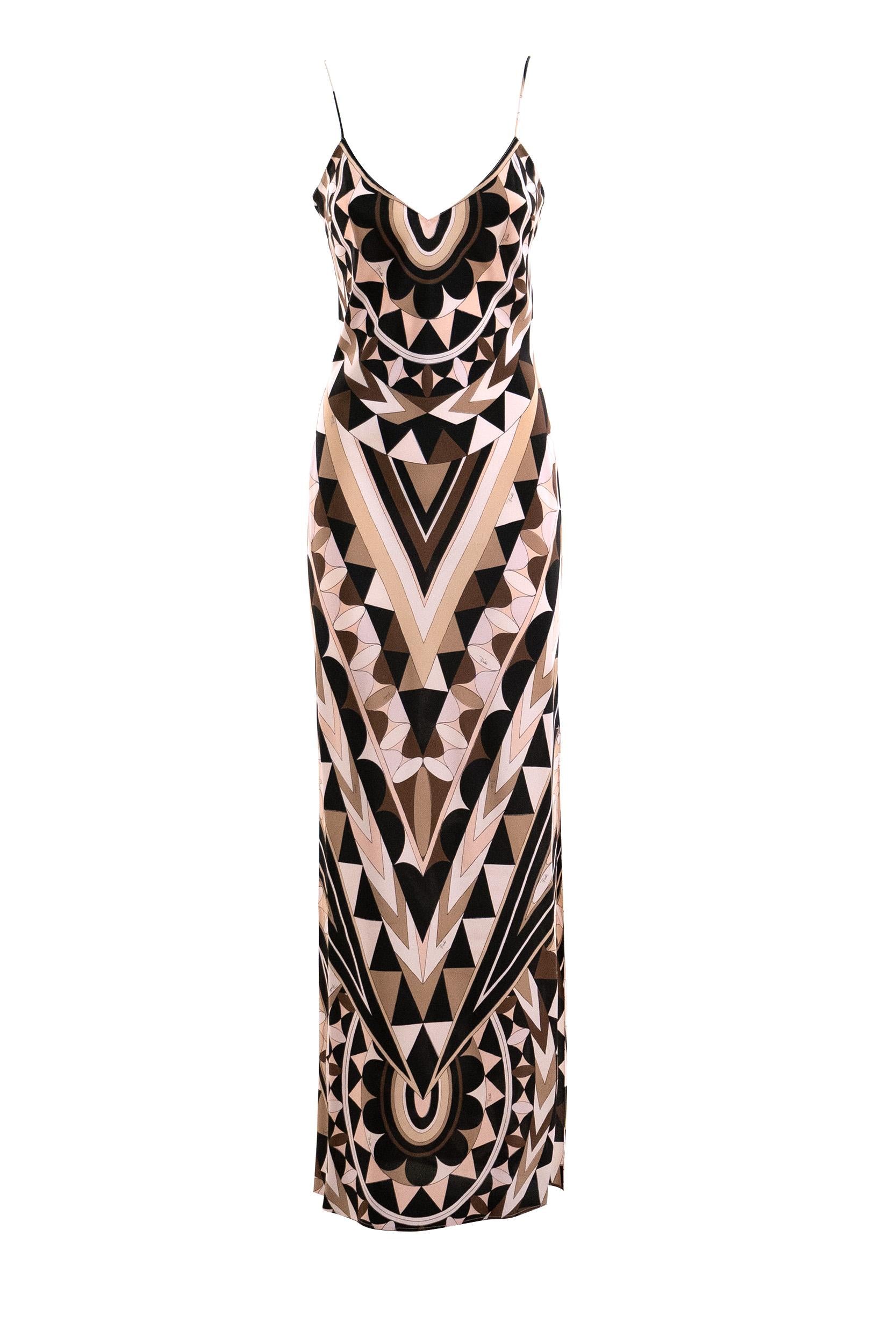 Abito in crêpe de chine di seta con stampa Manuba nei toni del rosa<BR/> 6HRI27 6H773 039 EMILIO PUCCI 