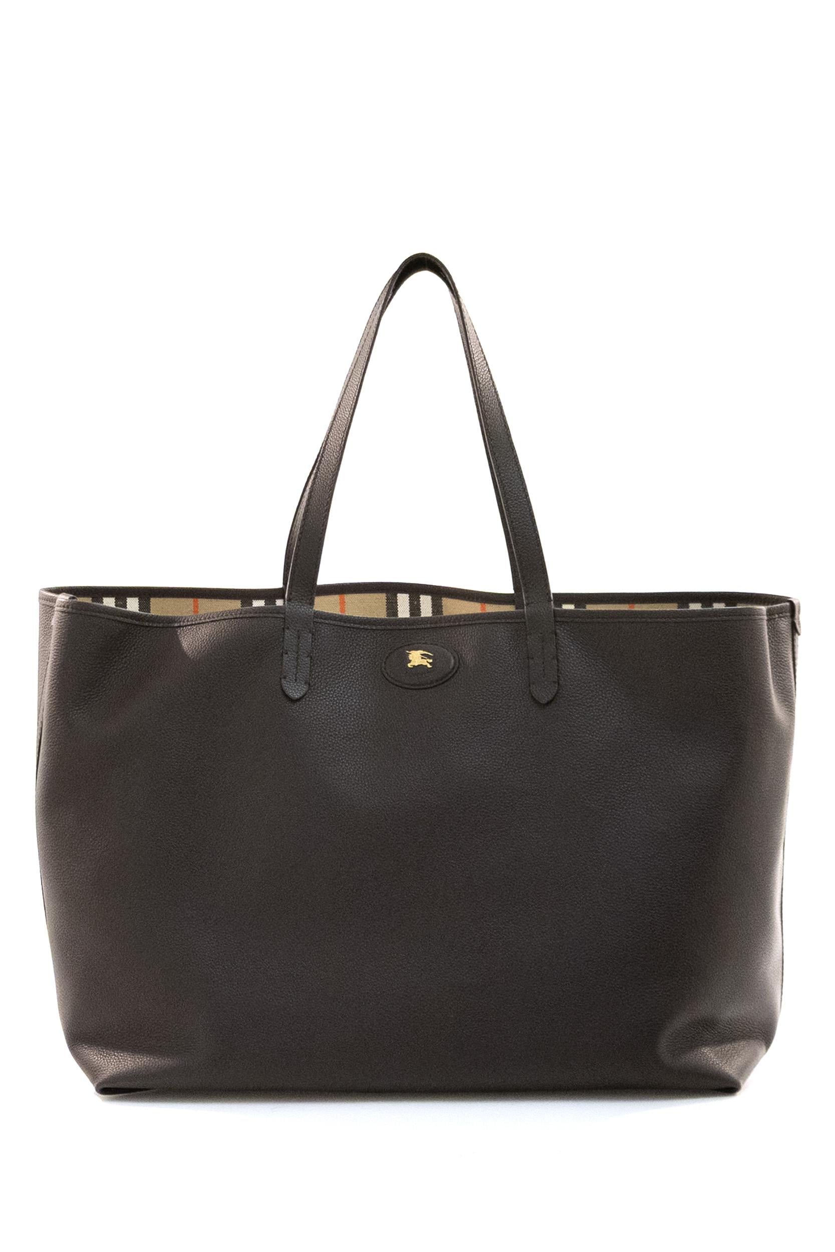 Tote Bloomsbury Media Reversibile in Pelle<BR/> 8120718 SANDPEAT BURBERRY 