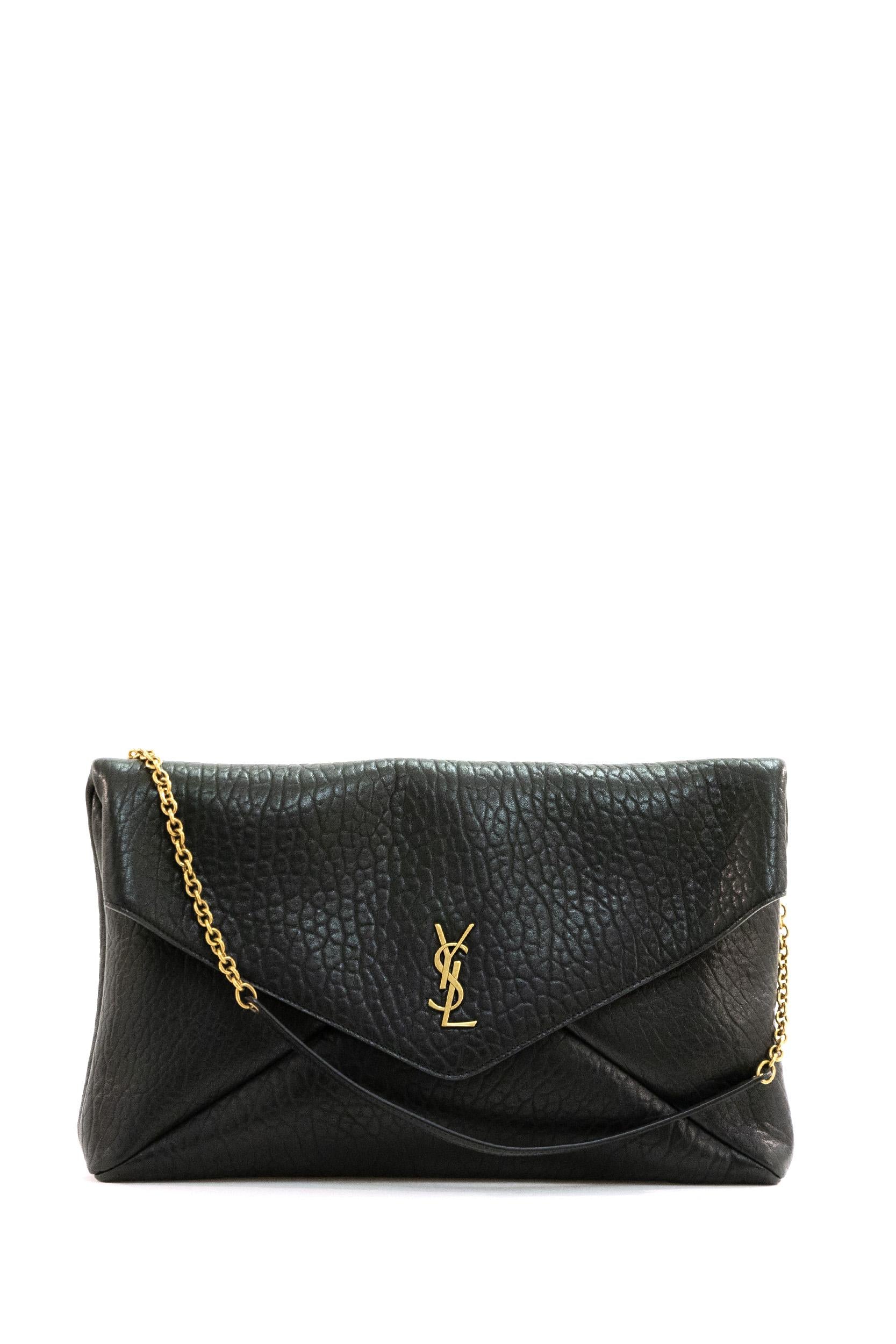 Pochette Envelope Pelle di Agnello Nero<BR/> 841702 AACYT 1000 SAINT LAURENT 