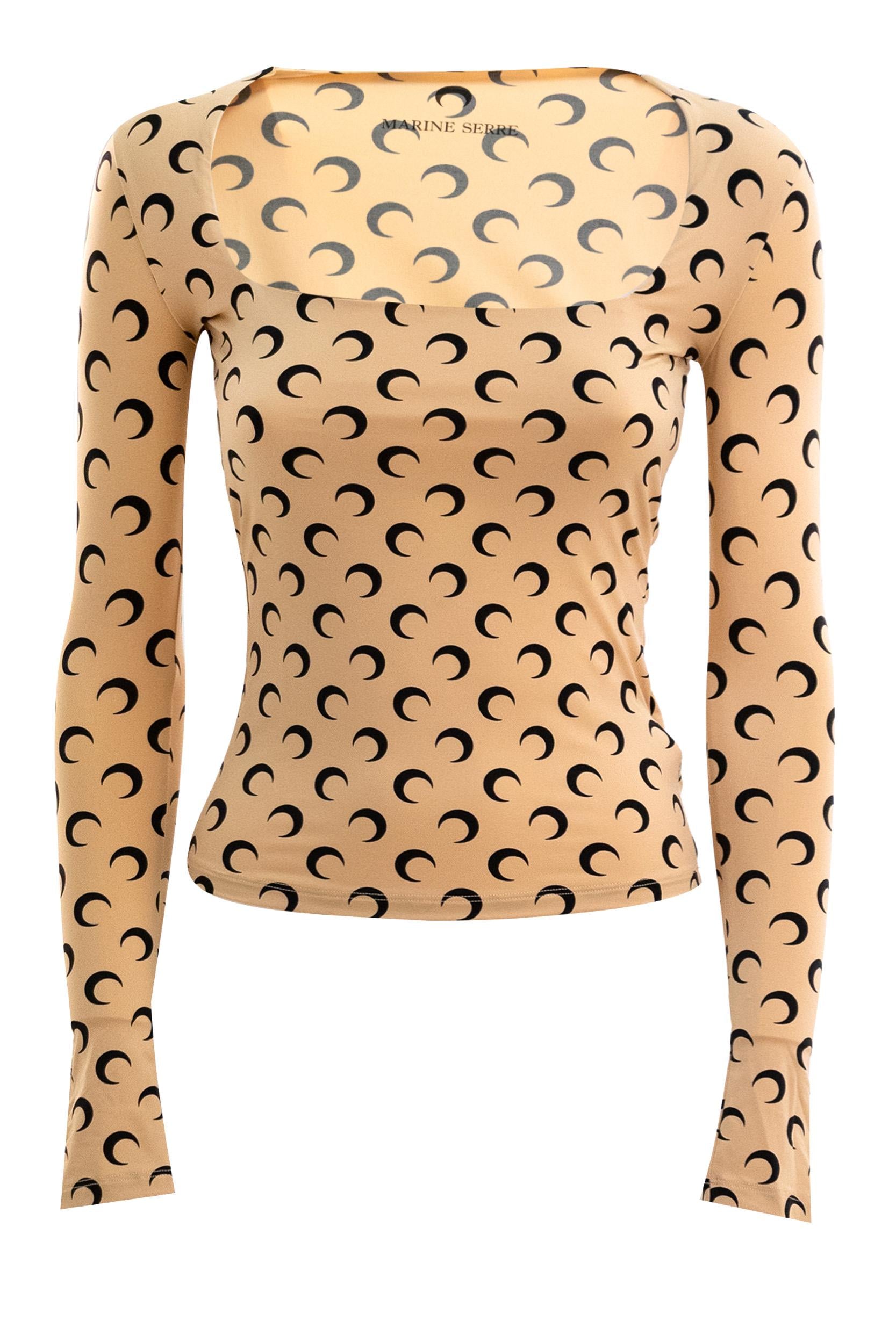 Top in jersey elasticizzato di colore beige<BR/> WTS017A CJER0001 TA10 MARINE SERRE 