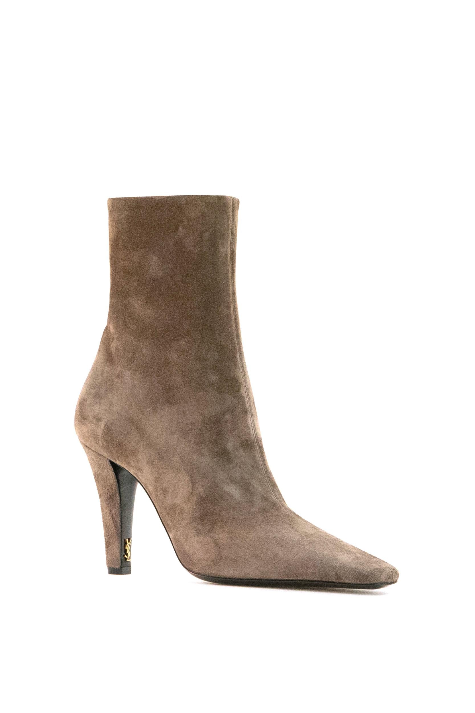 Stivaletti Jill in suede color grigio<BR/> 806674 27DAB 1119 SAINT LAURENT 