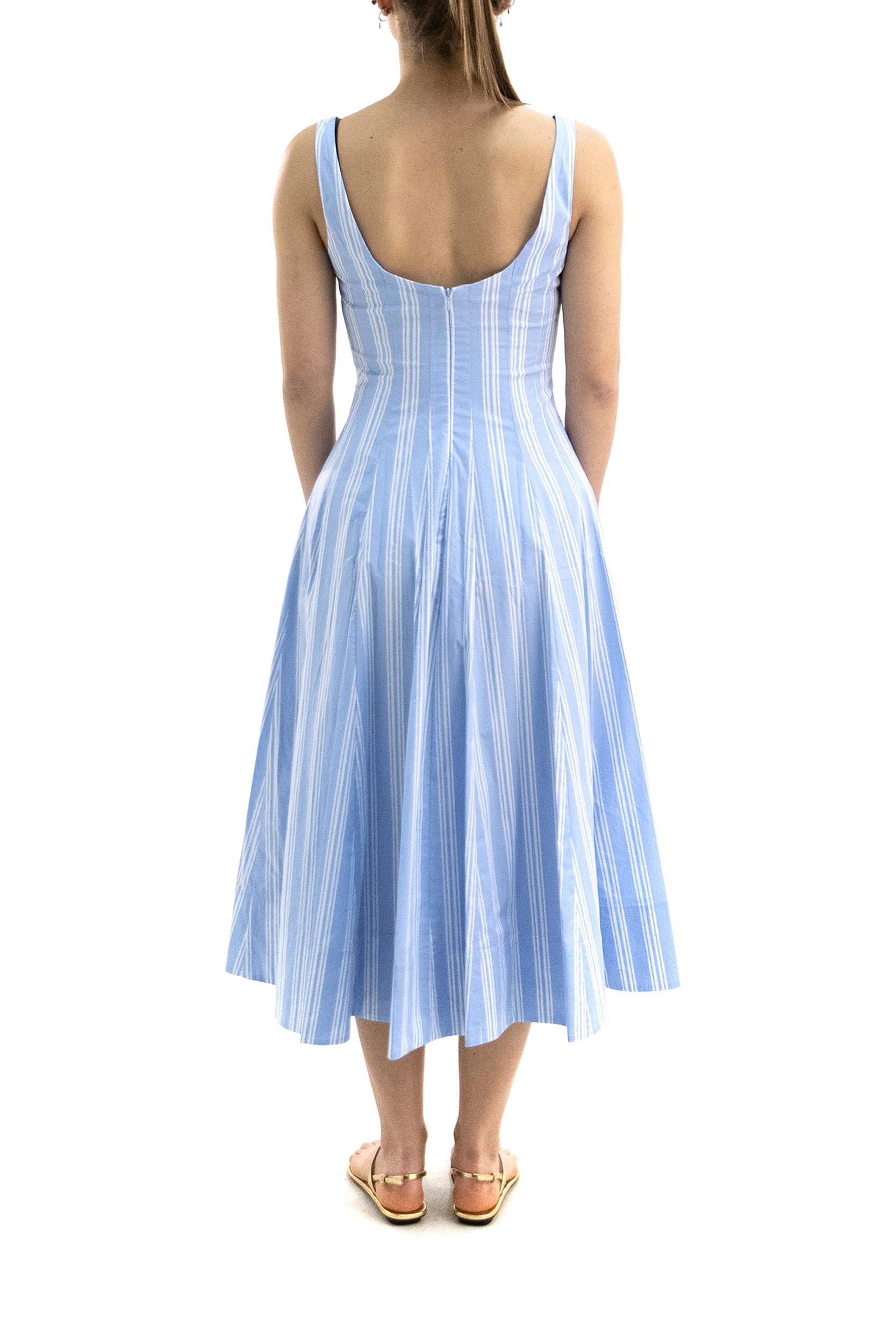 Abito Wells a Righe in Popeline<BR/> R26S2273SP VNST STAUD 