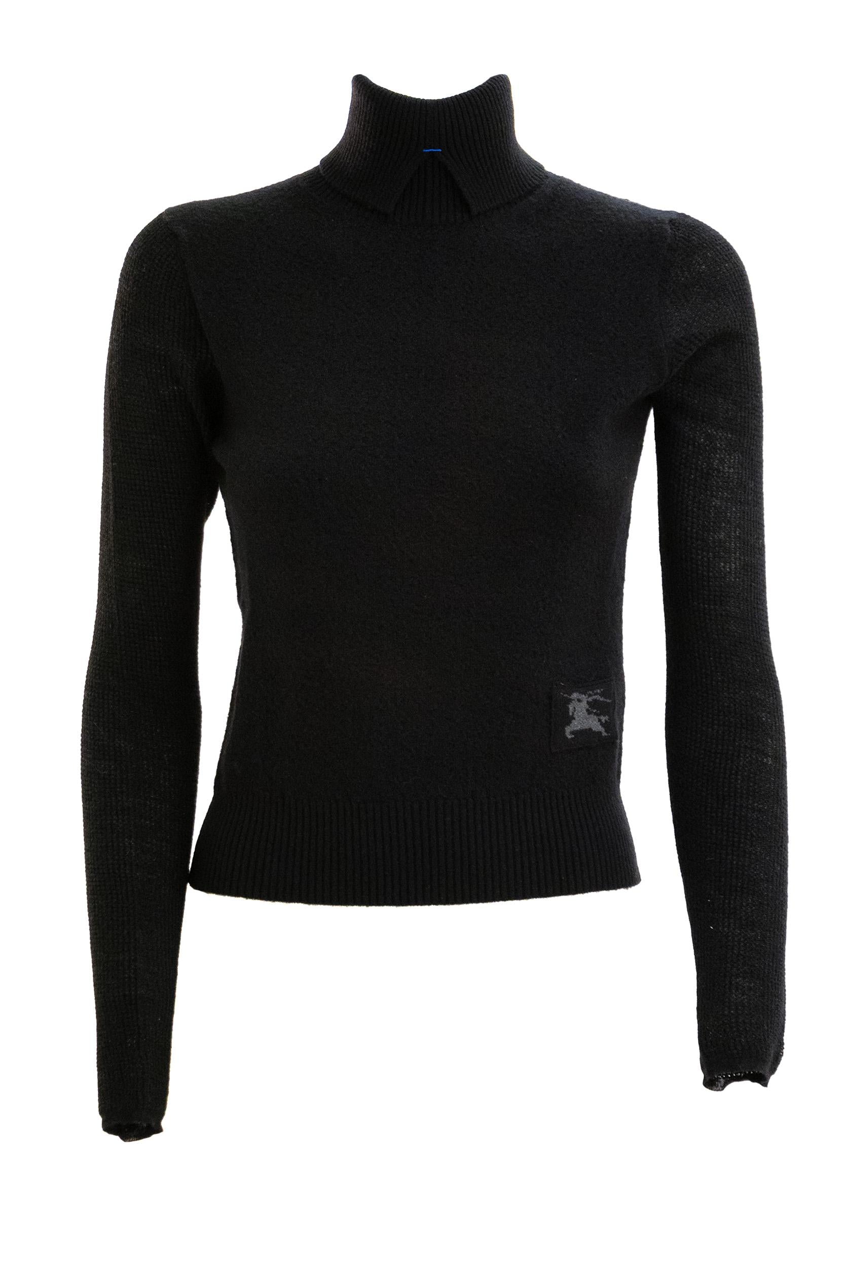 Pullover in lana color nero<BR/> 8113584 BLACK BURBERRY 