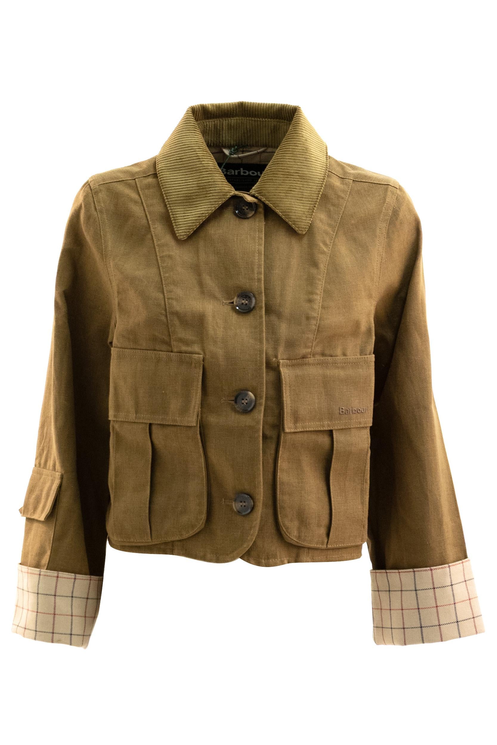 Giacca Dalbury in cotone e lino di colore beige scuro<BR/> LCA0380 LCA BR31 BARBOUR 