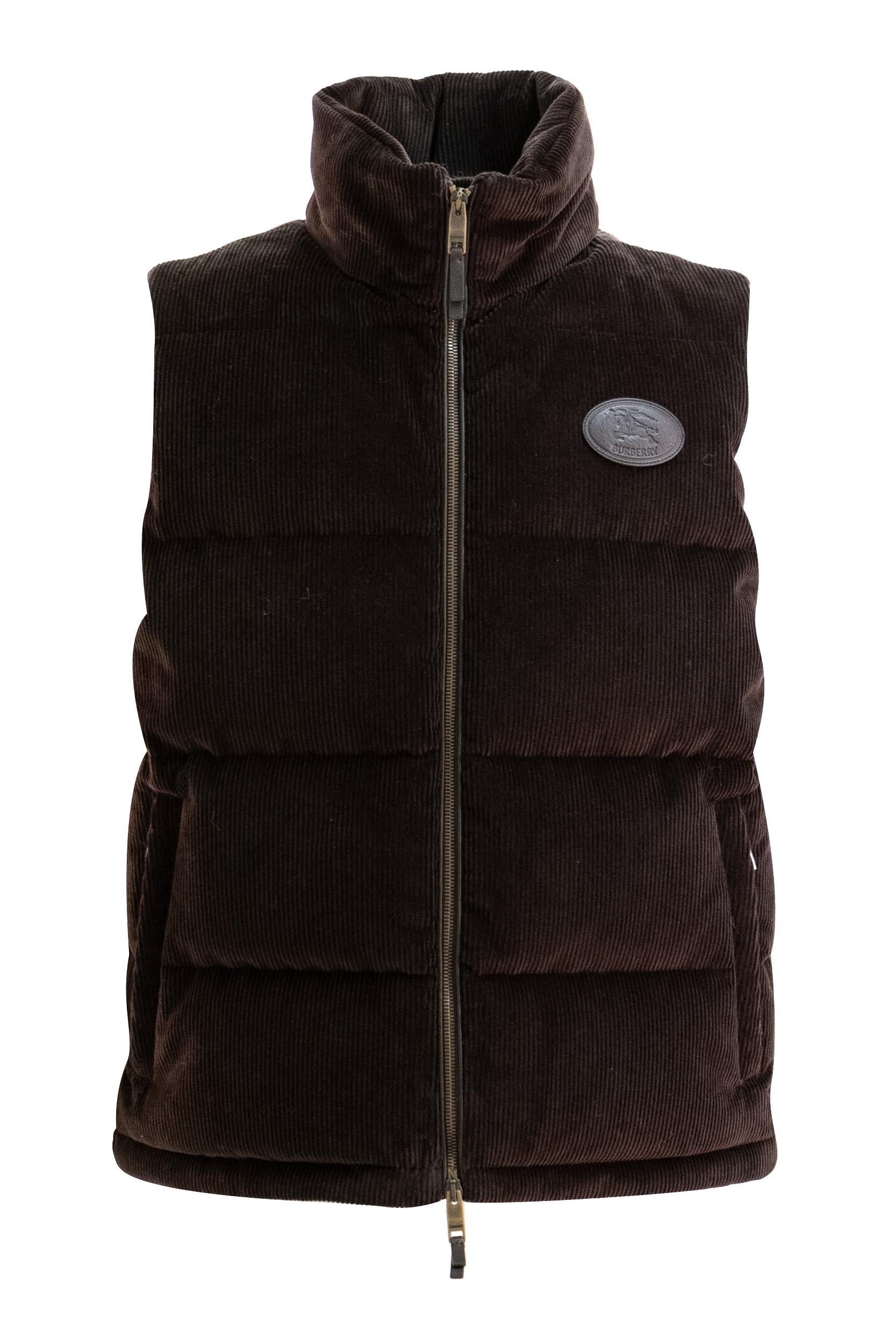 Gilet in velluto a coste di colore marrone<BR/> 8115568 CLOVE BROWN BURBERRY 