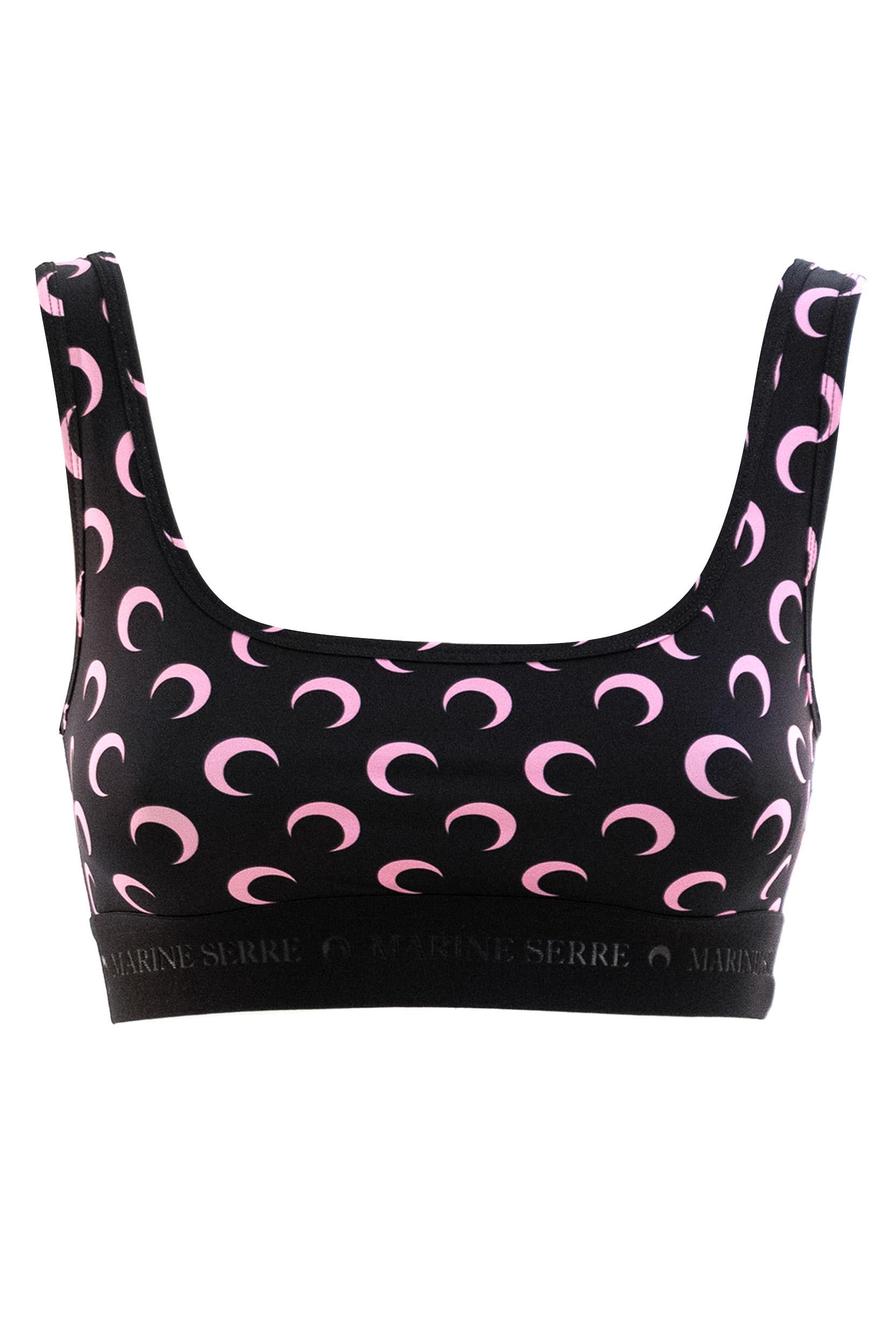 Reggiseno sportivo in jersey elasticizzato di colore nero <BR/> WUW055B CJER0001 BK90 MARINE SERRE 