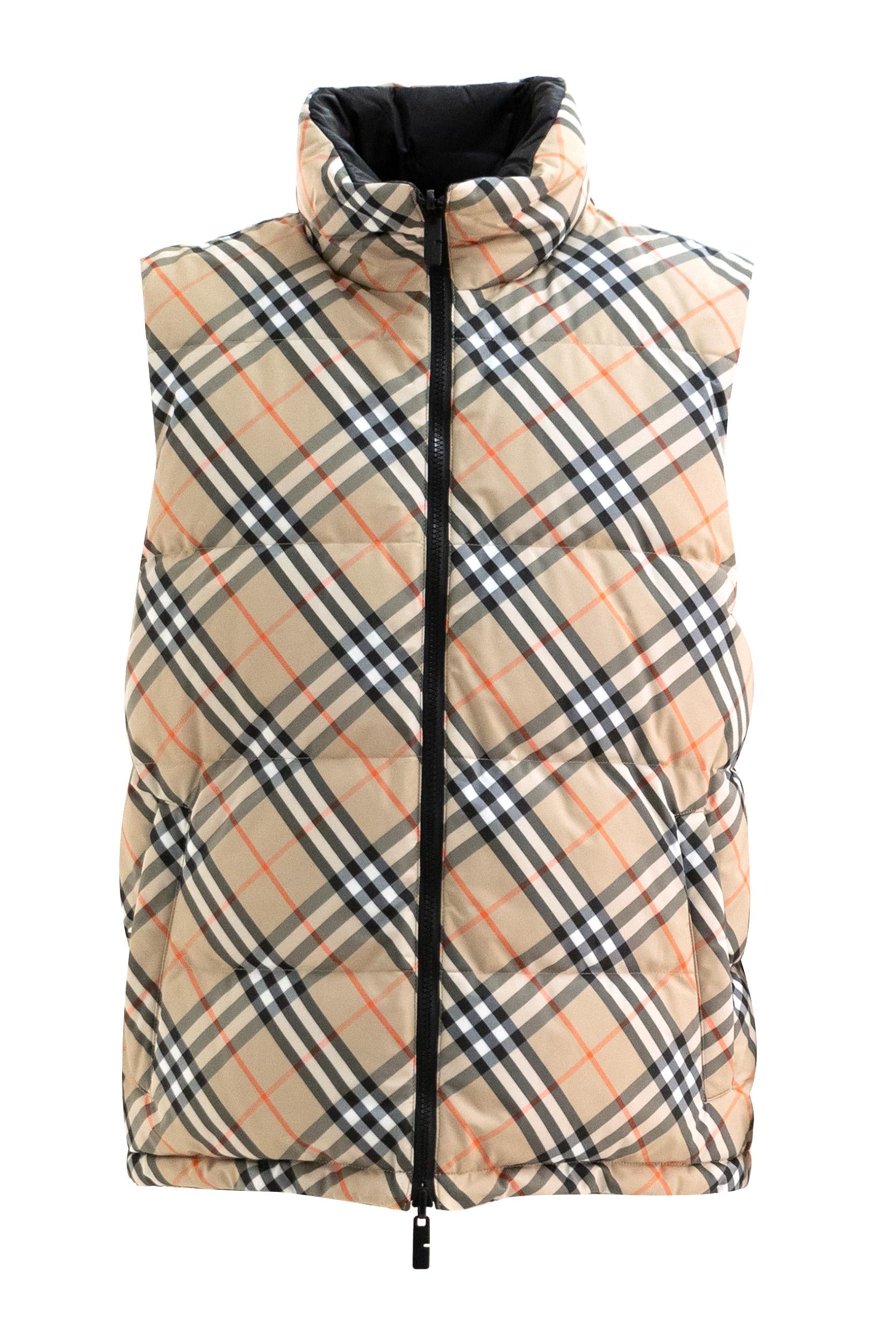 Piumino smanicato Check reversibile<BR/> 8110200 SAND CHECK BURBERRY 