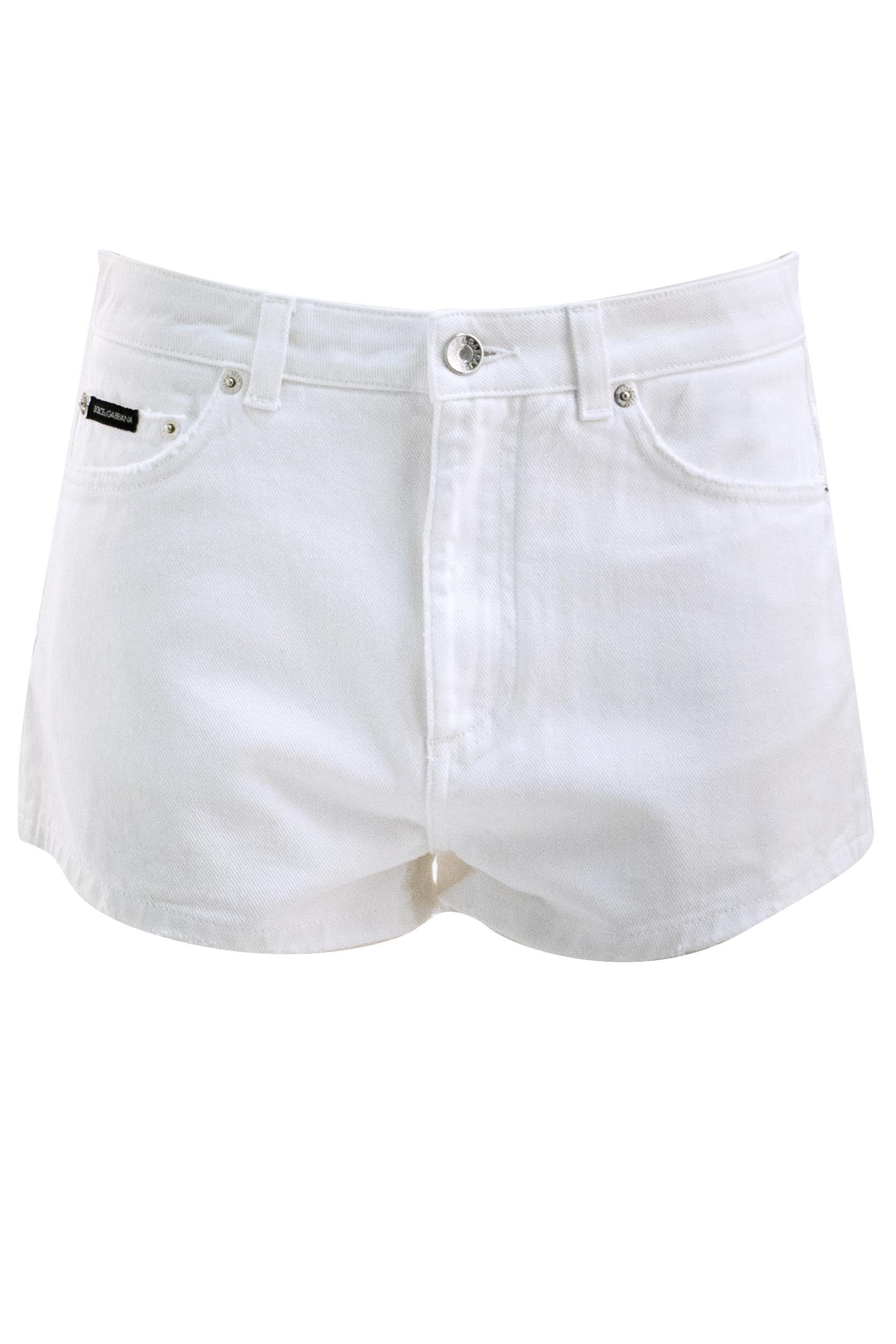 Shorts in denim di cotone di colore bianco<BR/> FTC7DD G8OT6 S9001 DOLCE & GABBANA 