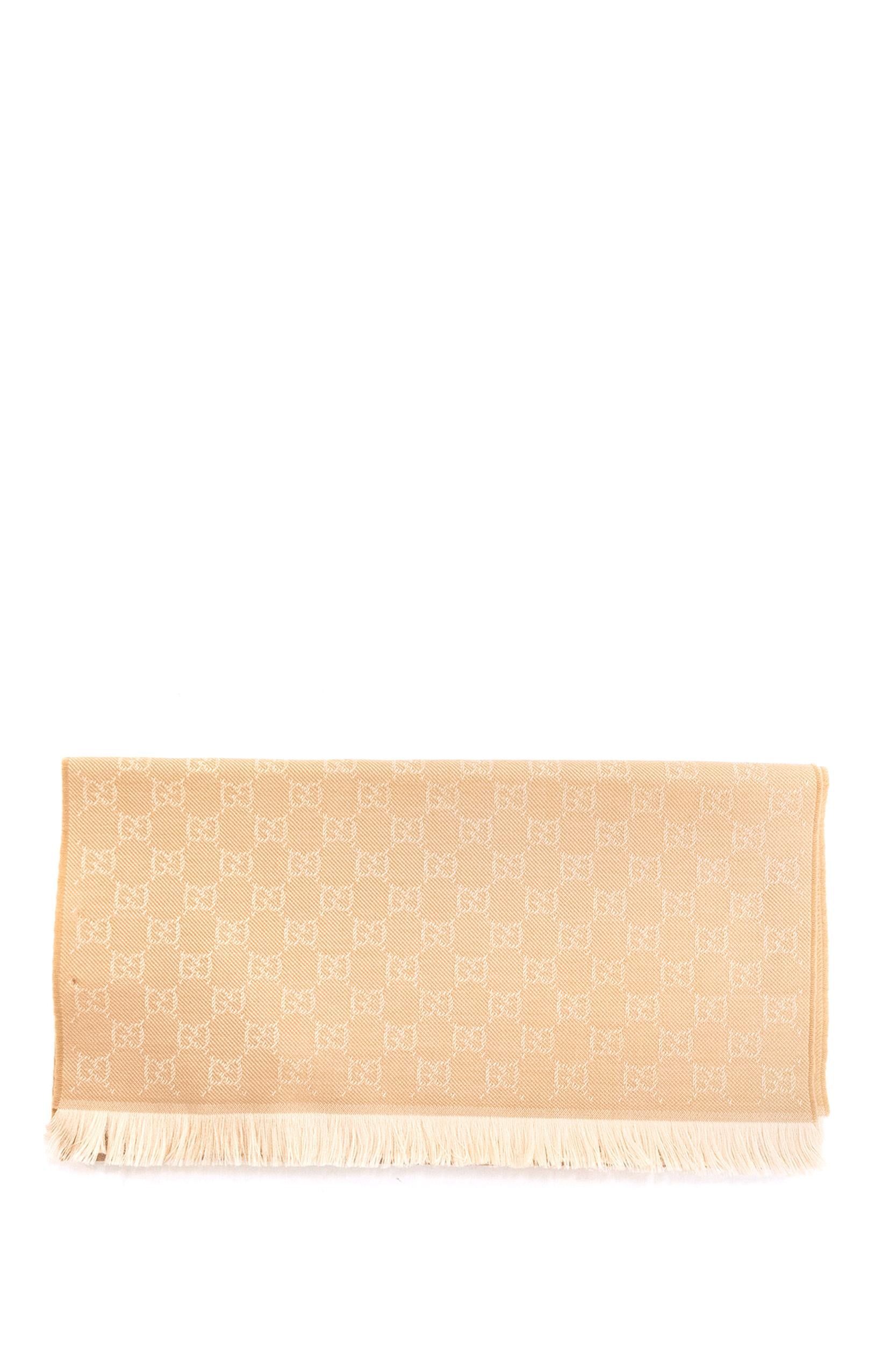 Sciarpa in lana jacquard beige<BR/> 848507 3G200 9878 GUCCI 