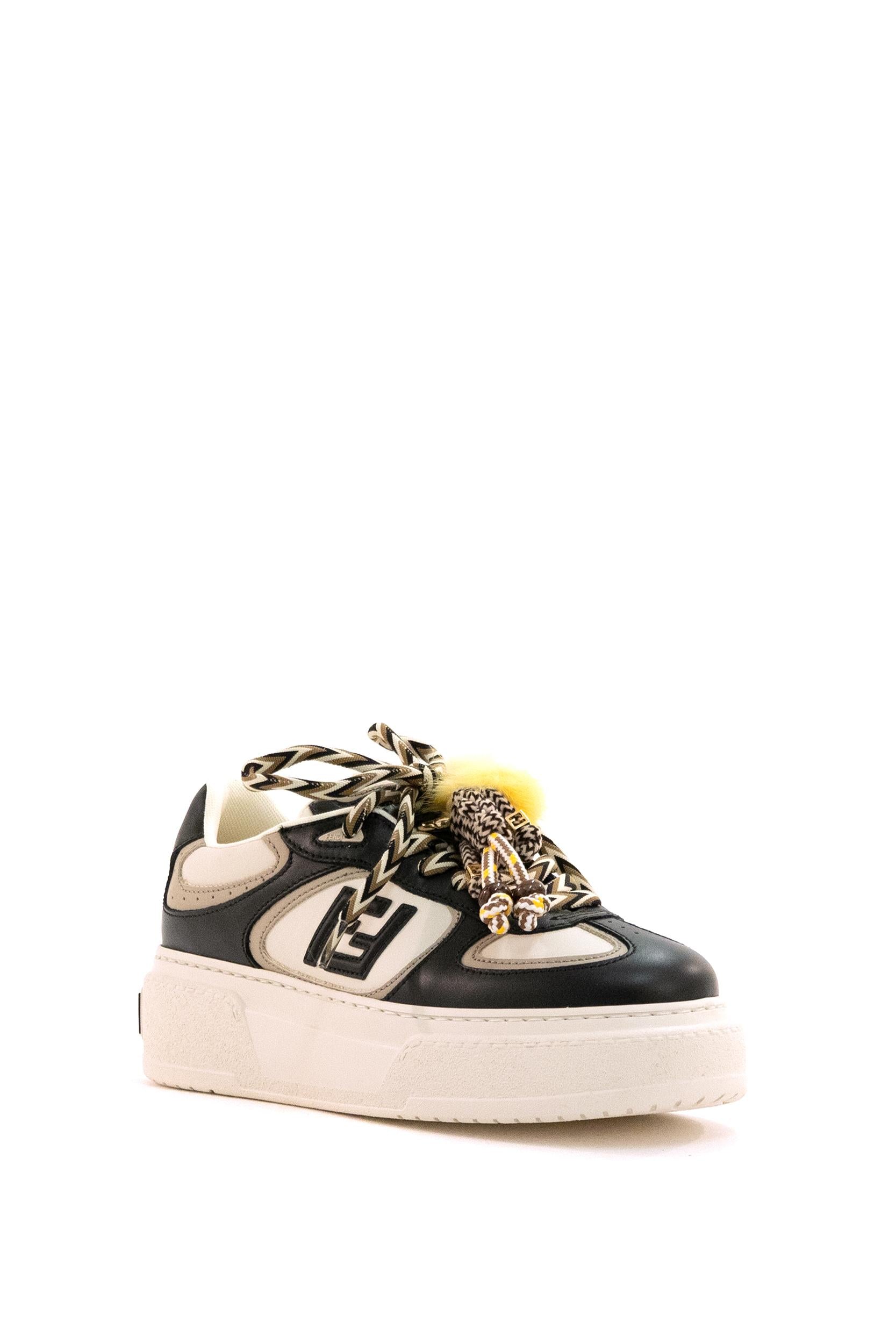 Sneakers Fendi Match in pelle di colore bianco e nero <BR/> 8E8721 AY9N F1V7Q FENDI 