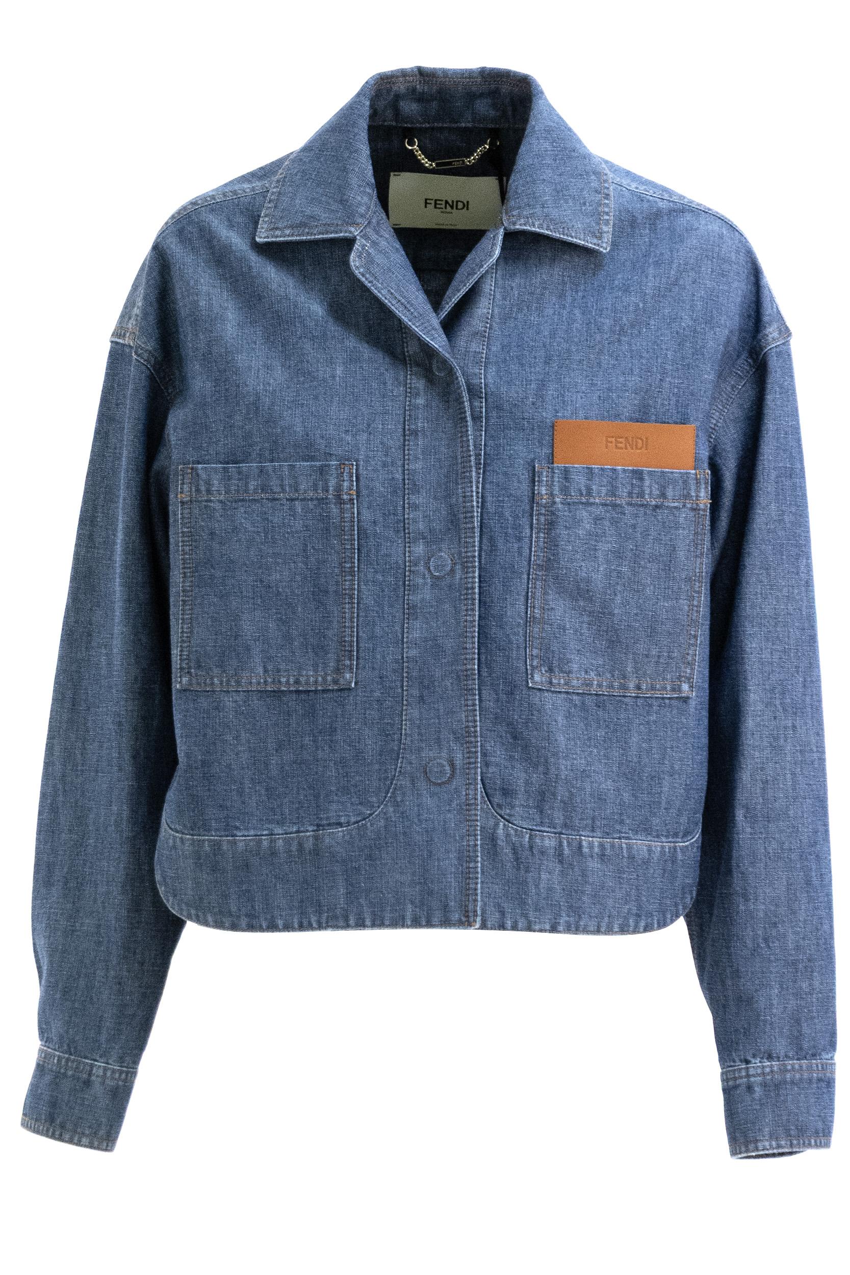 Giacca in chambray di colore blu<BR/> FLF861 AW8H F0QB0 FENDI 