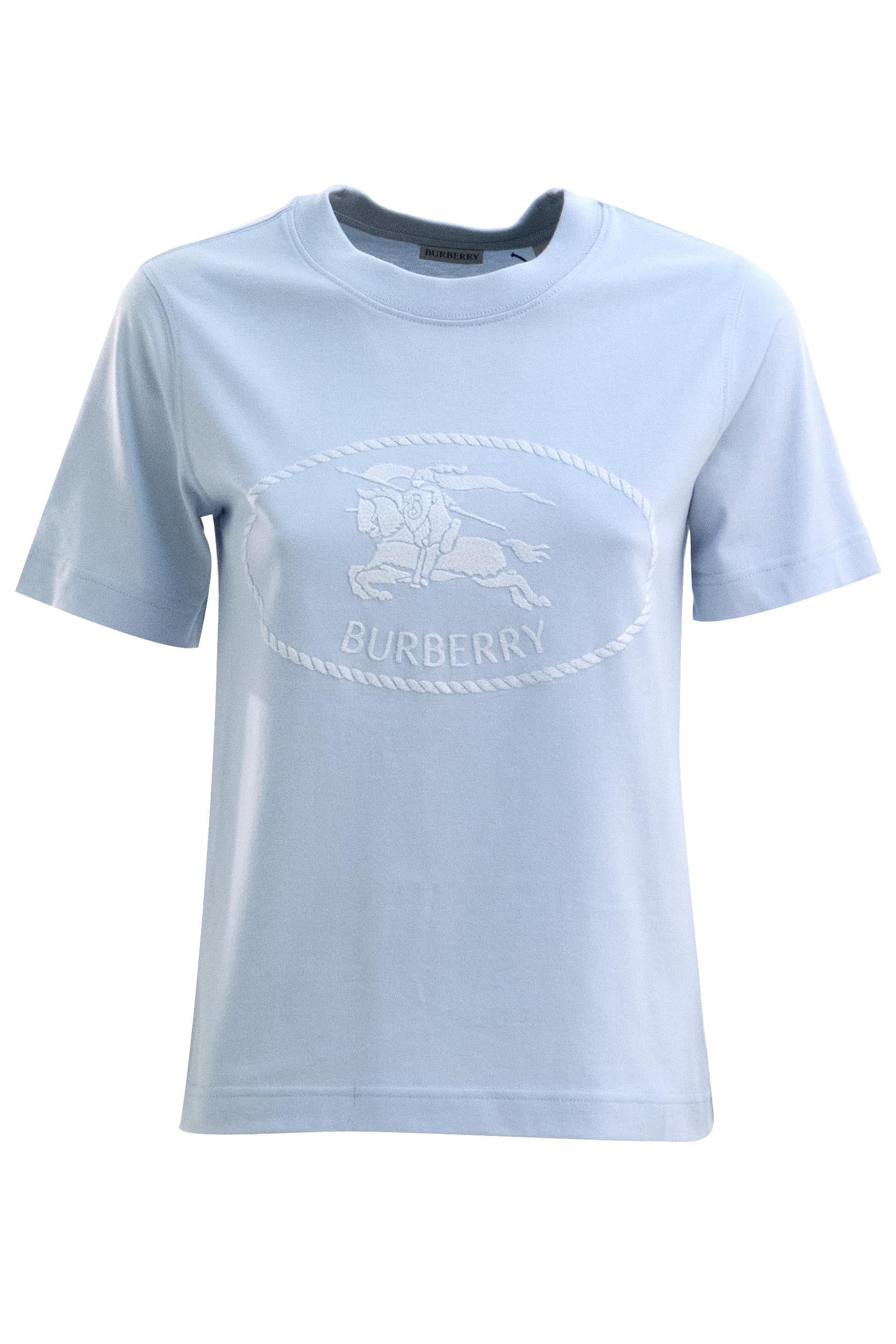 T-shirt in Cotone con Knight Stamp<BR/> 8123348 BLUE BURBERRY 