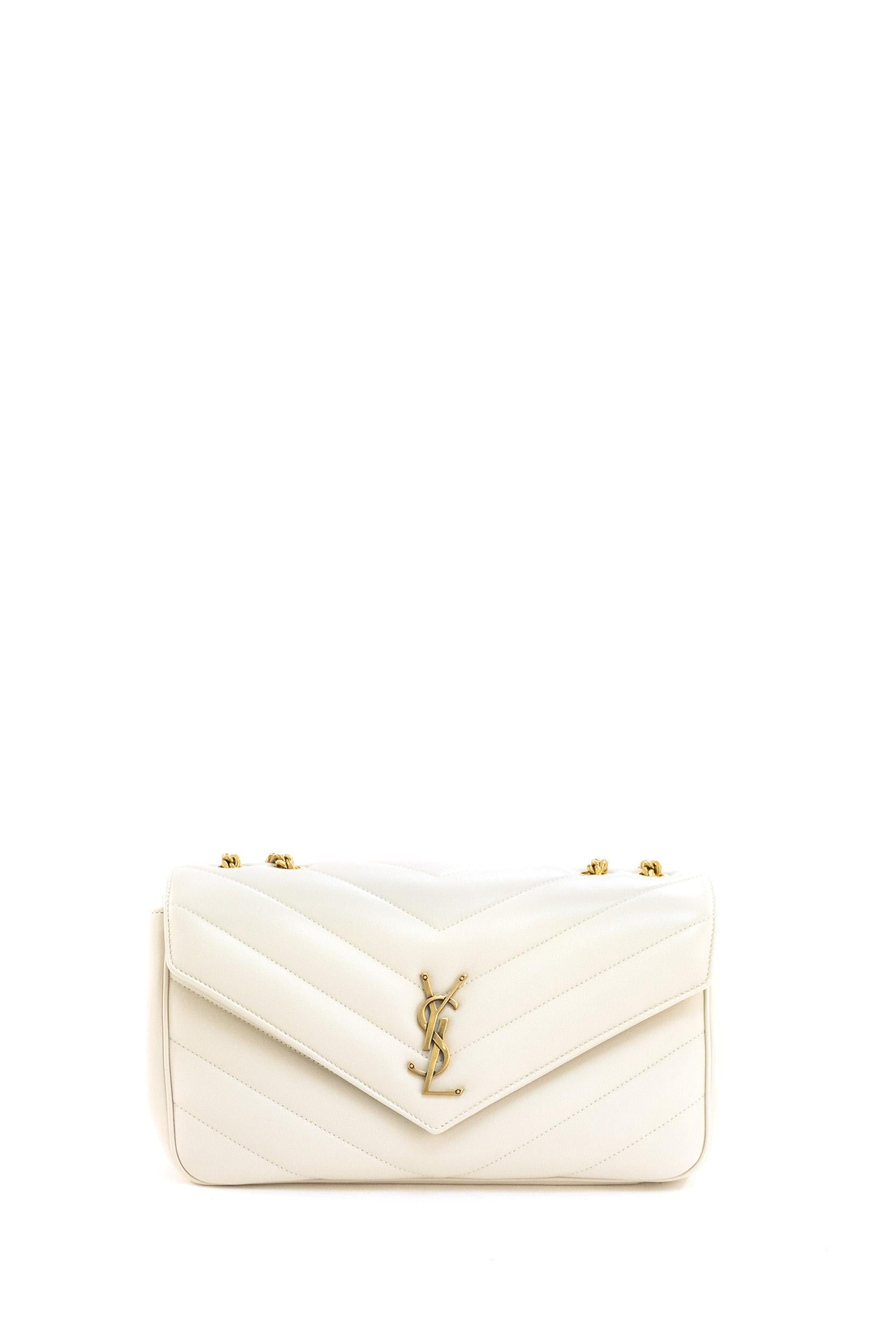 Borsa Loulou Media nappa matelassè logo oro 801439 AAEAX 9207 SAINT LAURENT 