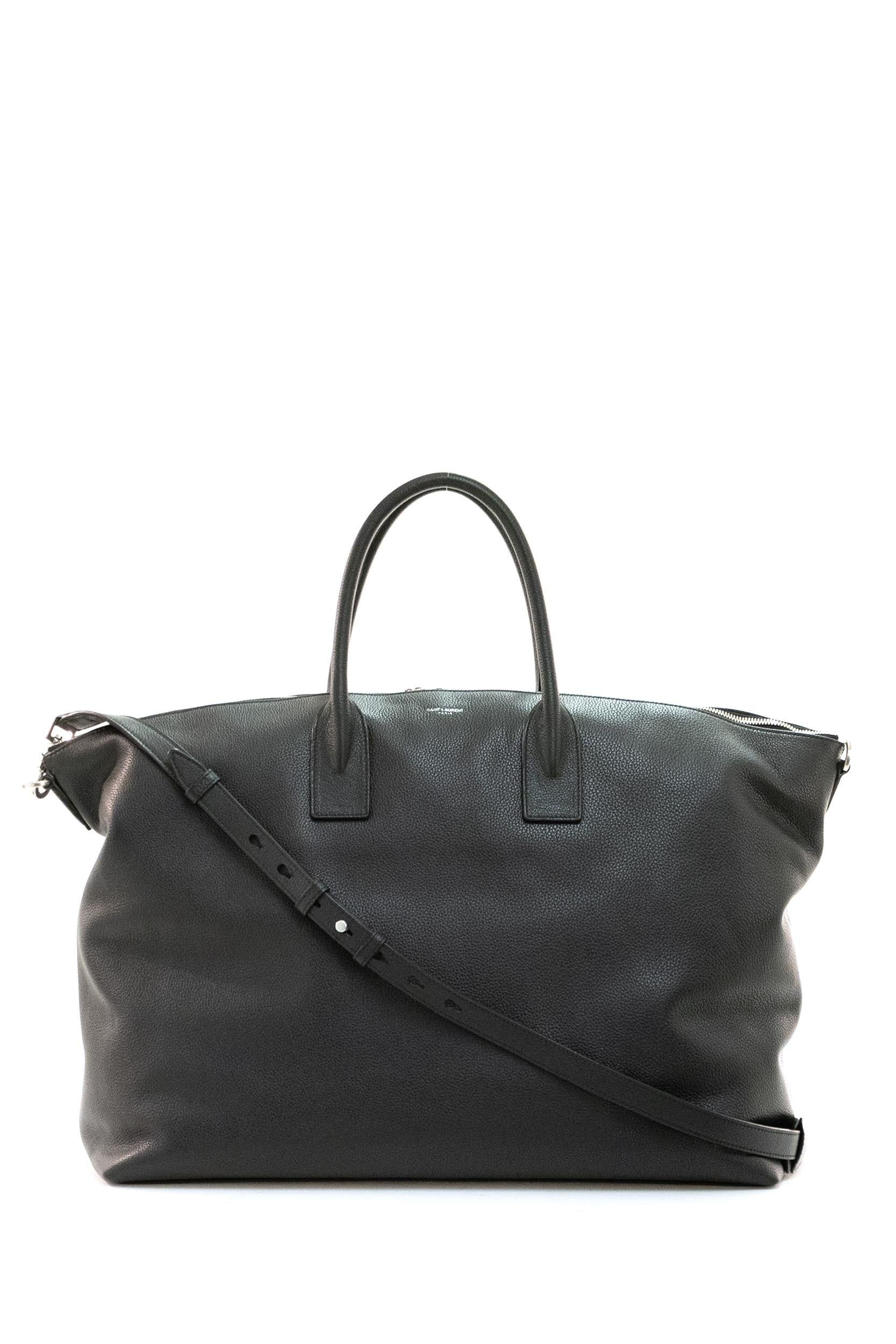 Borsa Giant Bowling in pelle martellata color nero<BR/> 649646 DTI0E 1000 SAINT LAURENT 