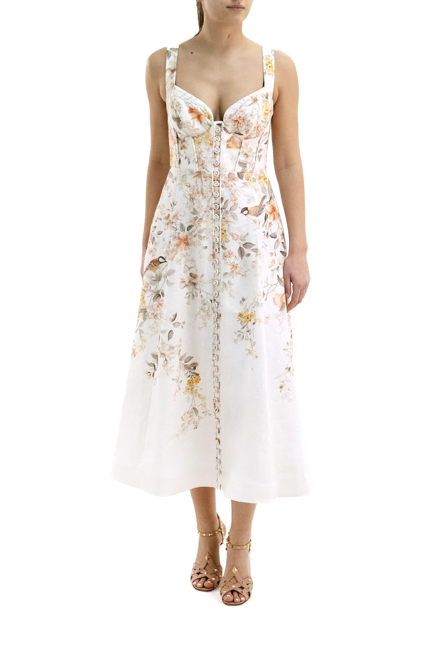 Abito da Picnic Luna in Lino<BR/> 7525DS261 CREAM ZIMMERMANN 