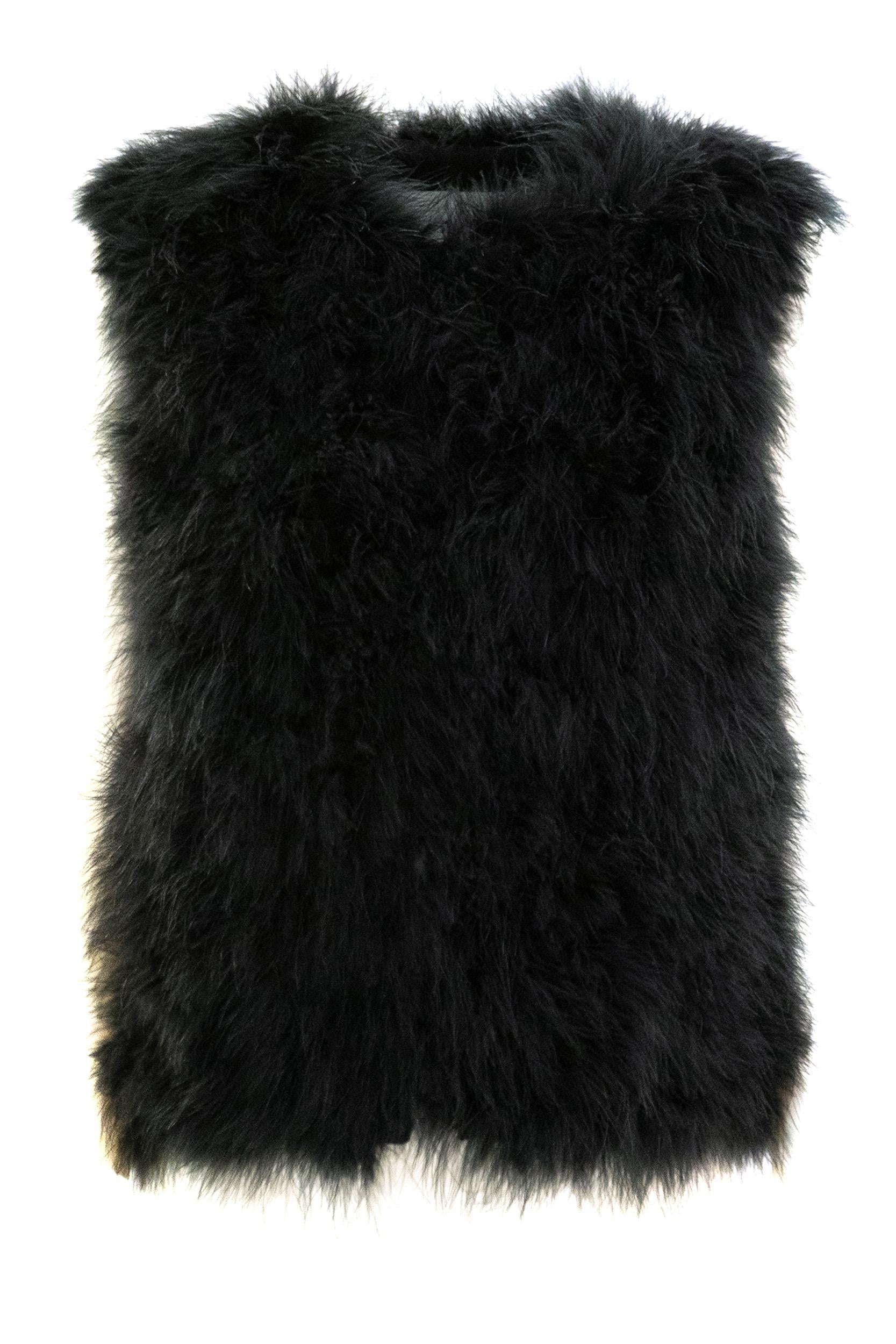 YVES SALOMON Gilet in piuma color nero<BR/> 23WAG15355PLUX C99 YVES SALOMON 