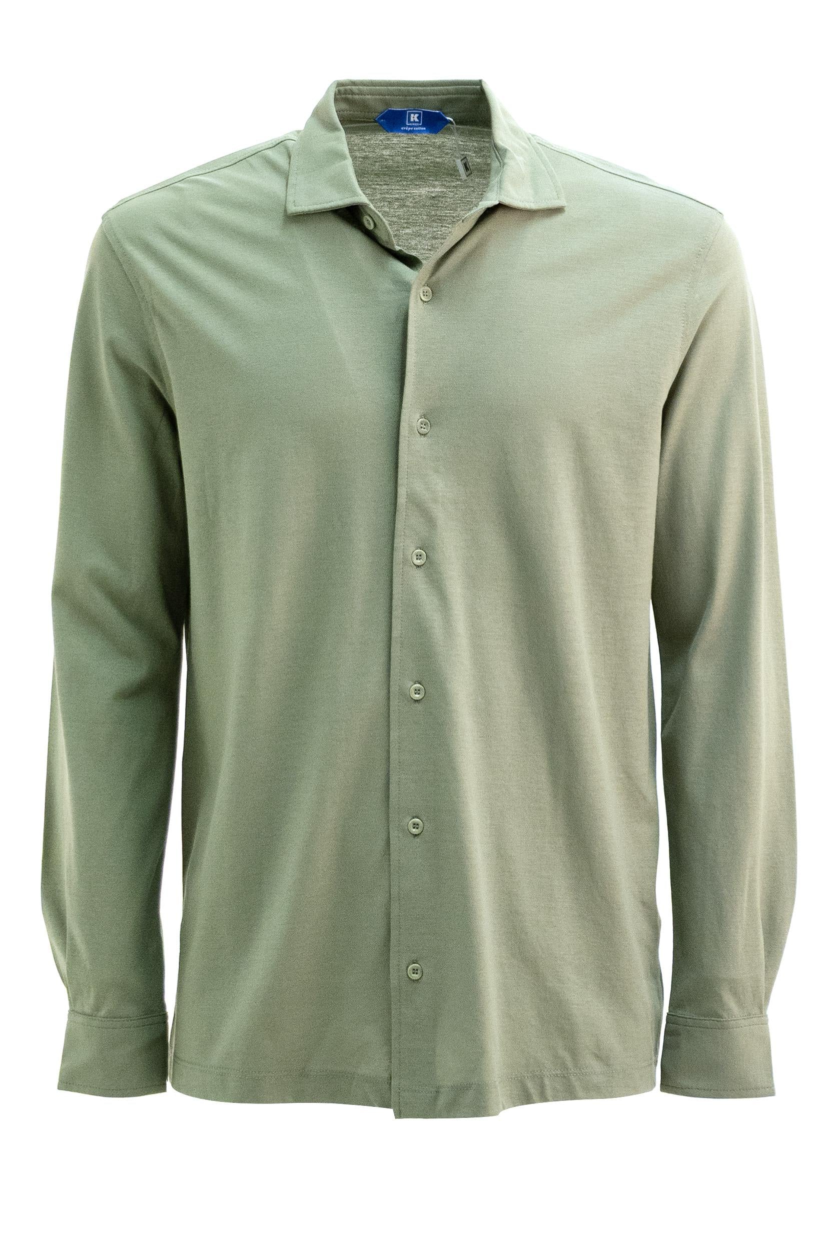 Camicia in cotone di colore verde militare<BR/> WCAPRIL W8321005 006 KIred 