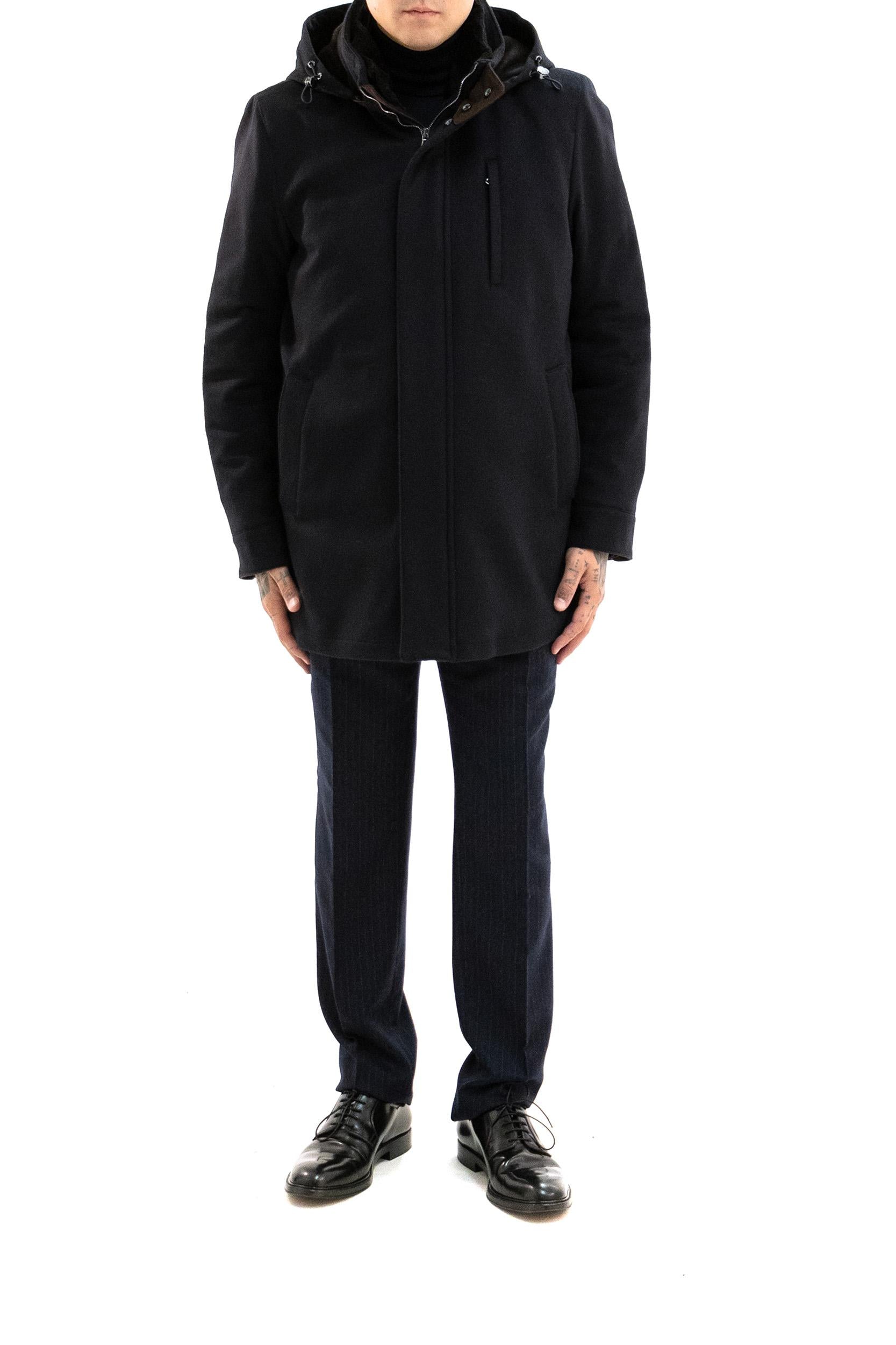 Giaccone in Lana Cashmere Blu<BR/> RAIN 51203 0089 BARBA 