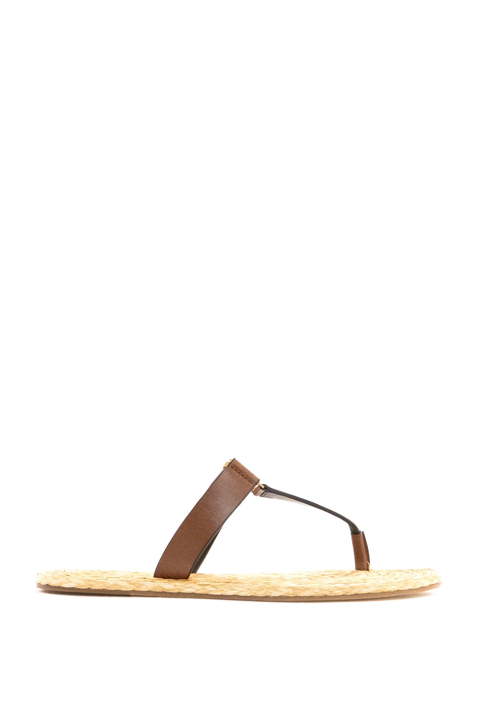 Sandali infradito Babylone in pelle di colore marrone<BR/> 869729 DWEDD 6036 SAINT LAURENT 