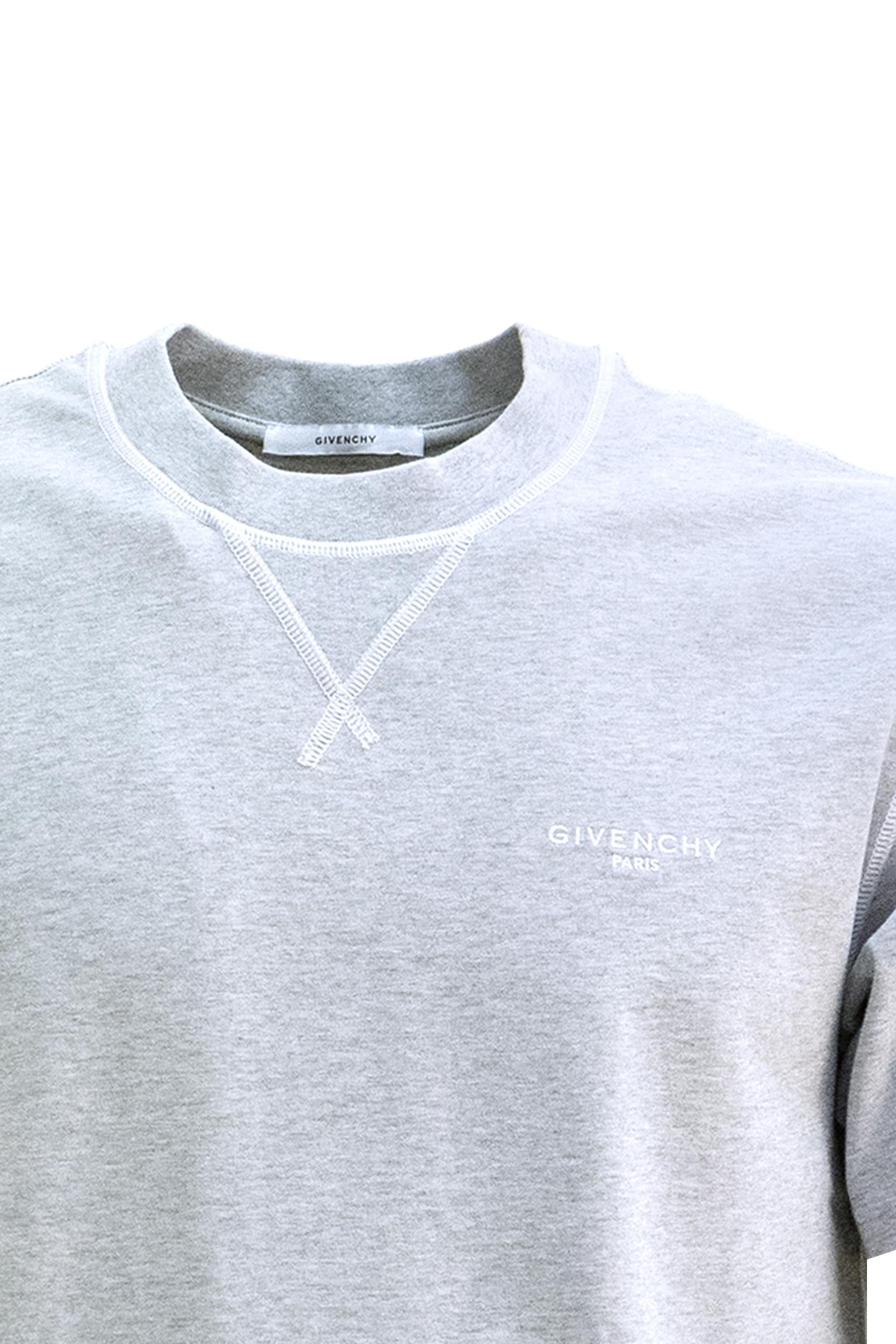 T-shirt in cotone di colore grigio<BR/> BM71953YR8 055 GIVENCHY 