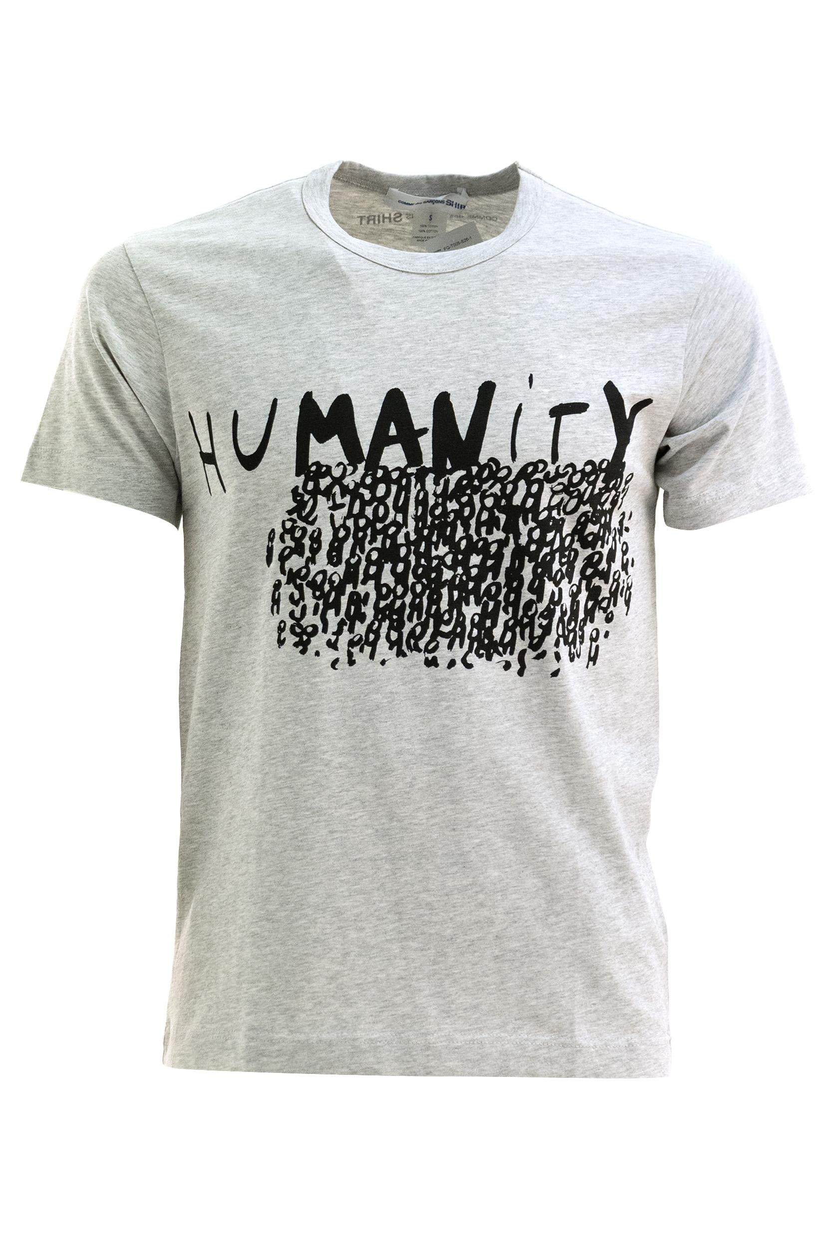 T-shirt in cotone di colore grigio<BR/> FQ-T005 1 CDG SHIRT 