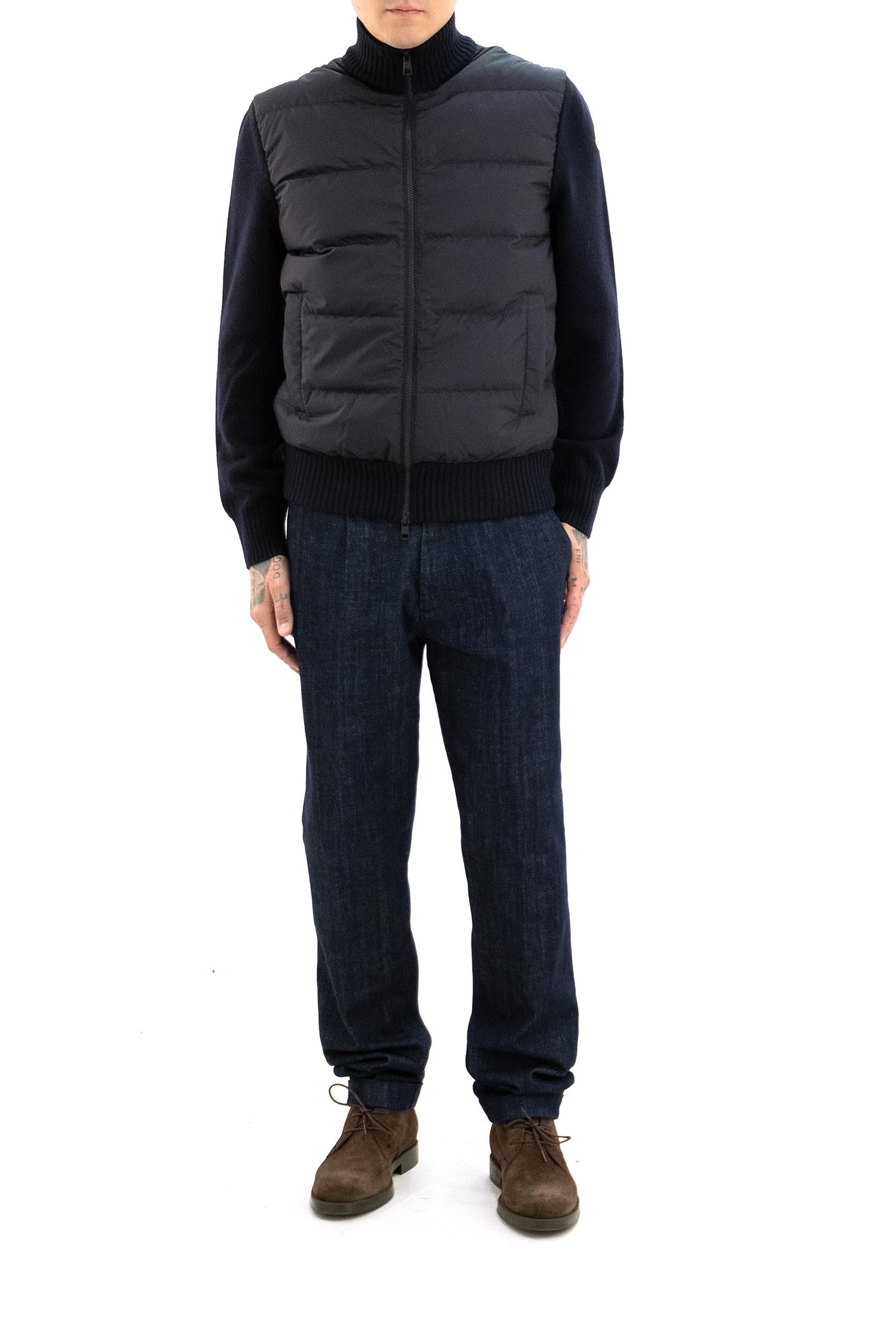 Cardigan imbottito di colore blu<BR/> 9B000-40 M1131 778 MONCLER 