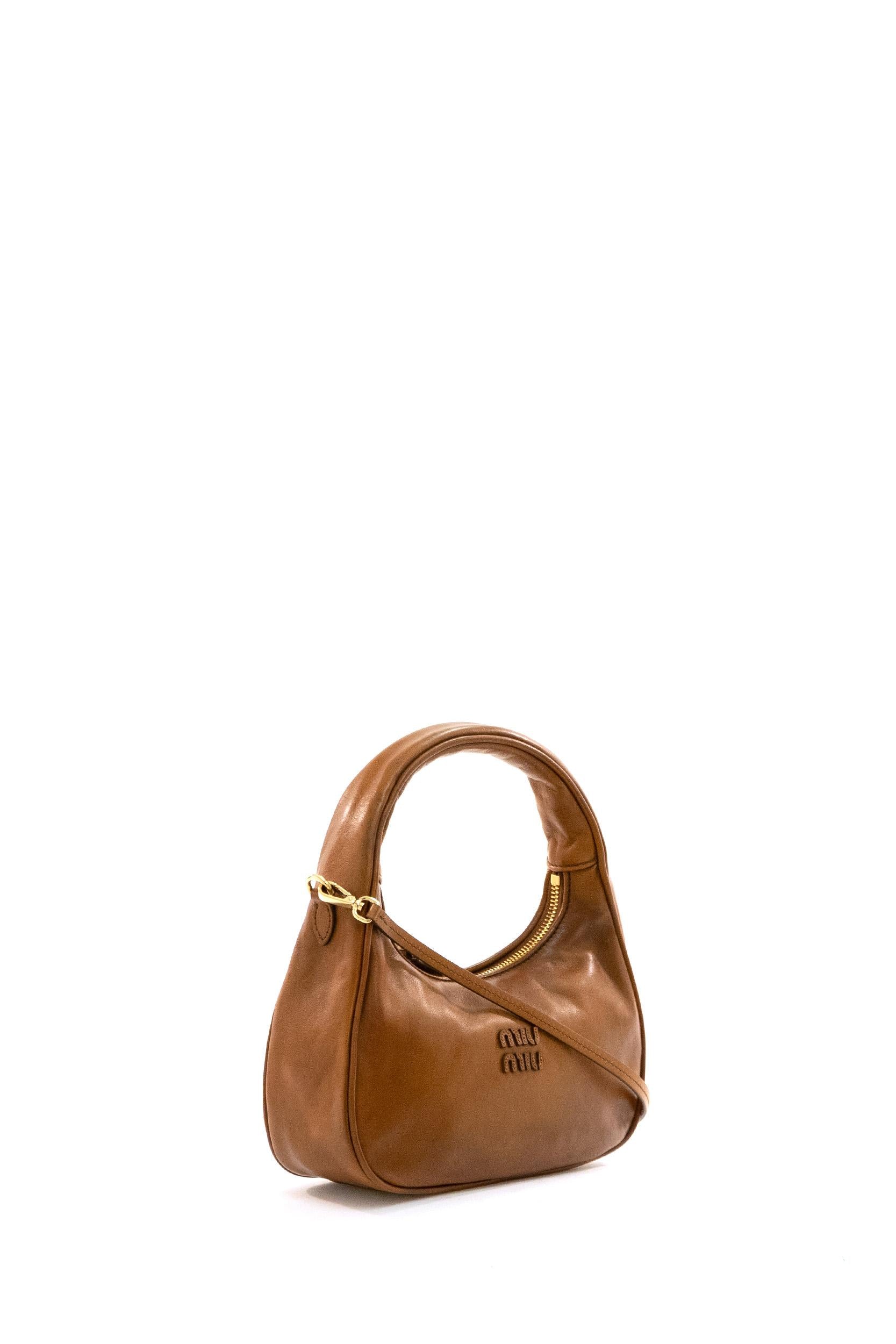 Borsa Wander in pelle marrone<BR/> 5BC125 V OMF 2IER F0046 MIU MIU 