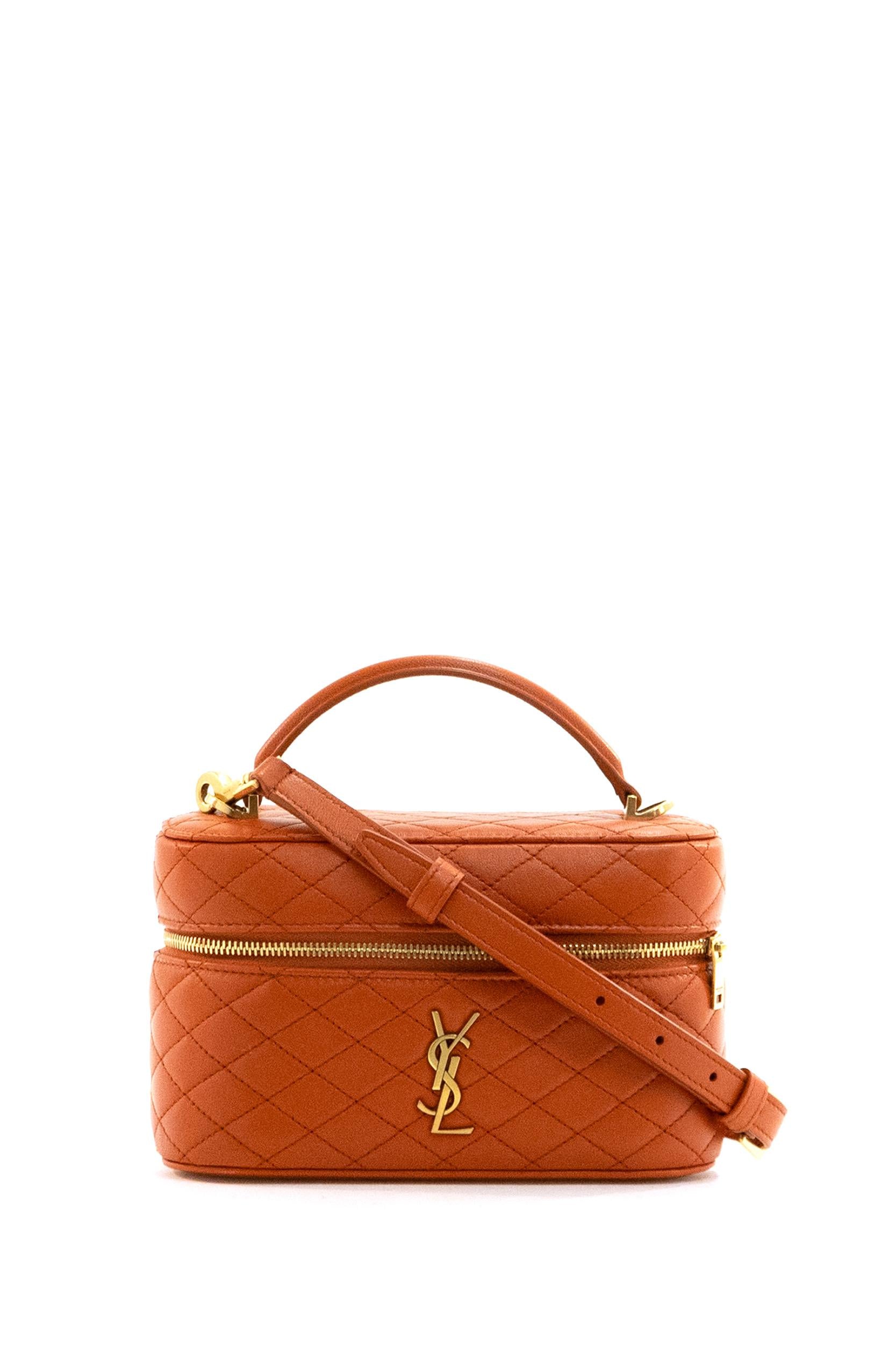 Borsa Vanity Gaby Pelle di Agnello Arancio<BR/> 766731 1EL07 7993 SAINT LAURENT 