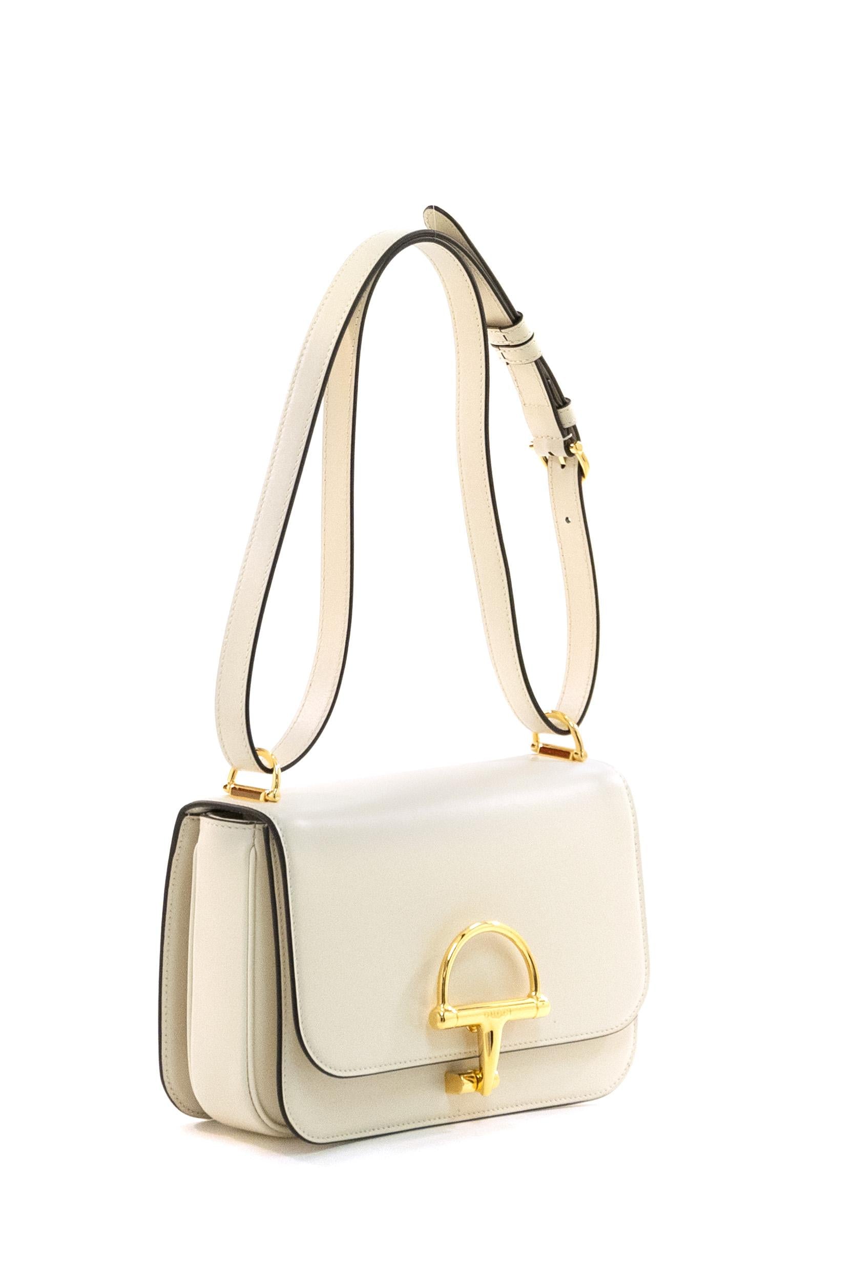 Borsa a spalla Gucci Siena in pelle di colore avorio<BR/> 846705 AAFKB 9540 GUCCI 