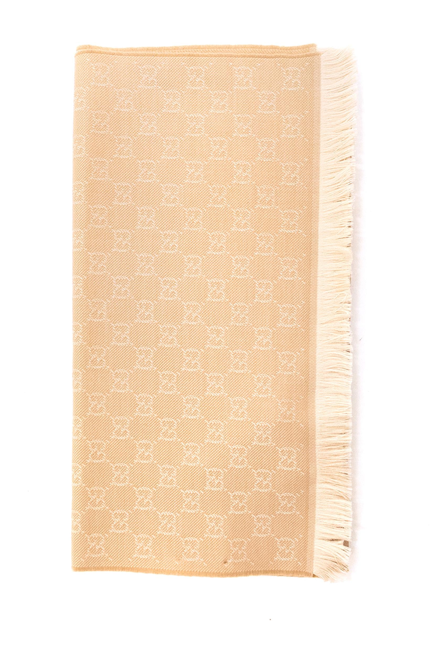 Sciarpa in lana jacquard beige<BR/> 848507 3G200 9878 GUCCI 