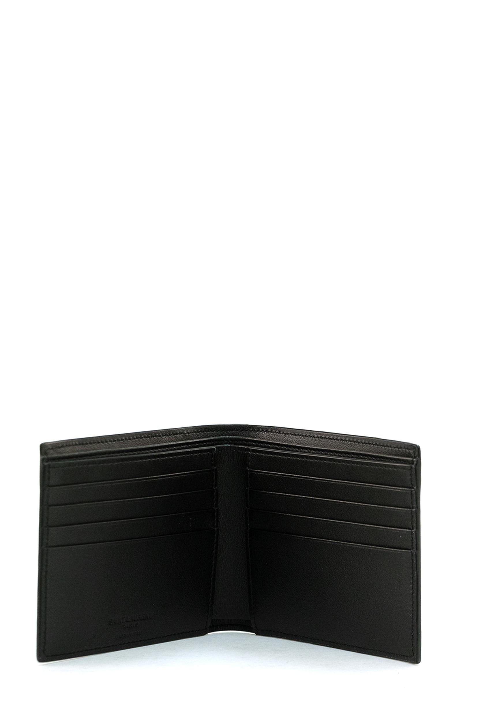 Portafogli Portafogli in pelle con logo goffrato sul davanti<BR/> 396307 H3Z2W 1000 SAINT LAURENT 