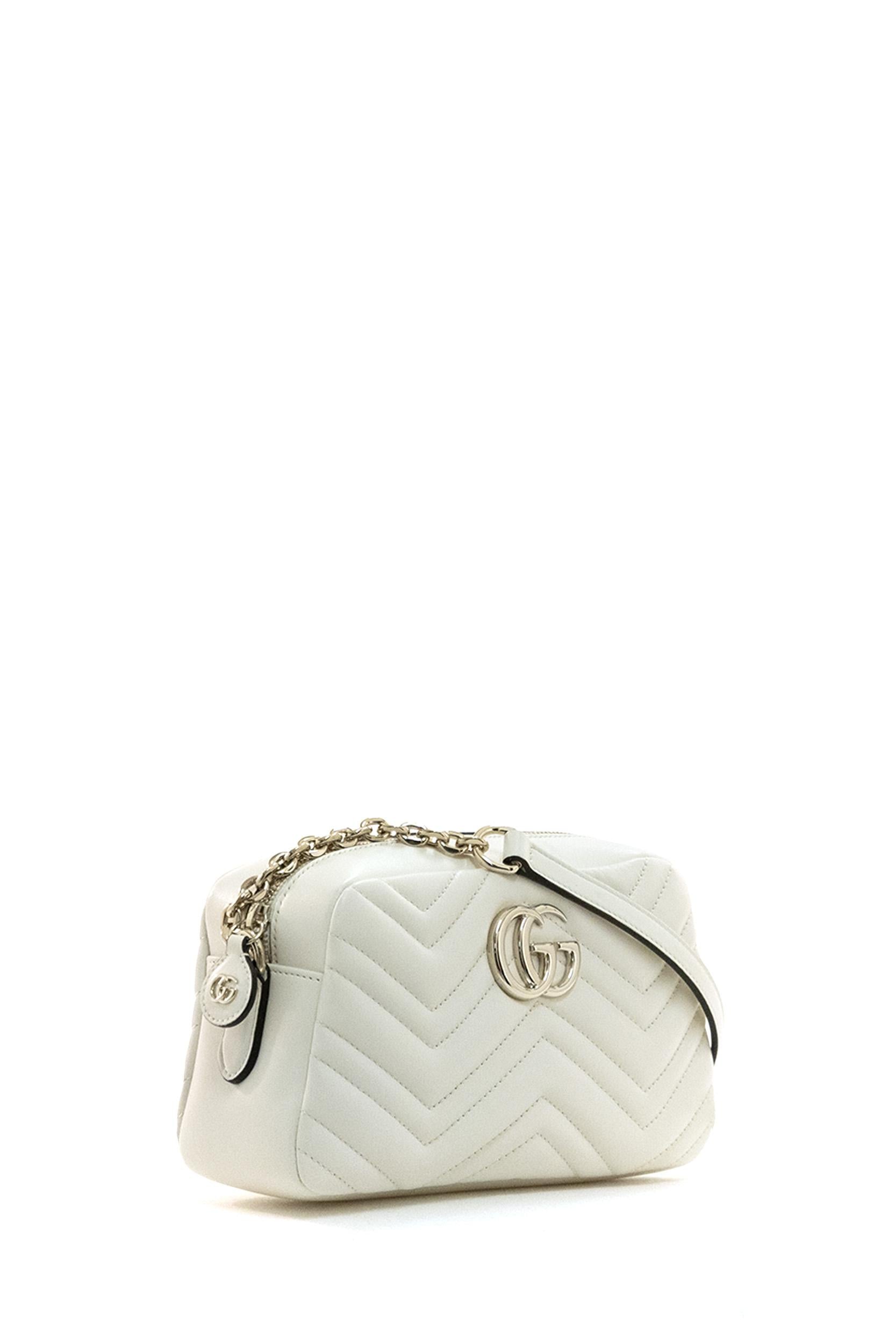 Camera bag GG Marmont in pelle di colore bianco<BR/> 855273 AAFXD 9050 GUCCI 