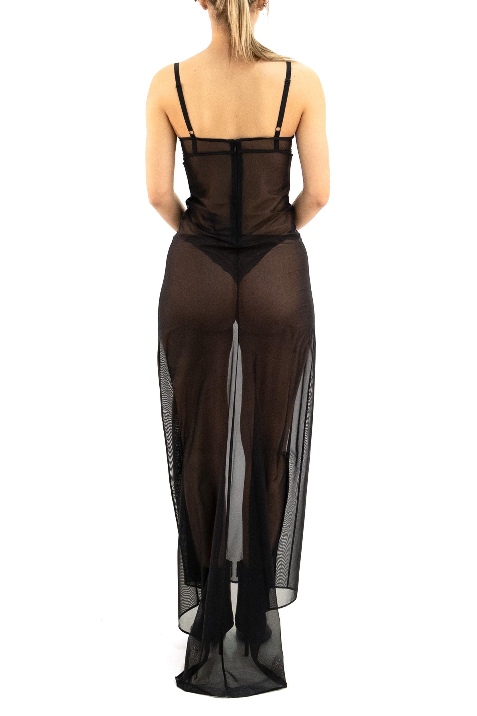 Abito Naked in tulle tecnico stretch di colore nero<BR/> 857331 TSR01 1000 BALENCIAGA