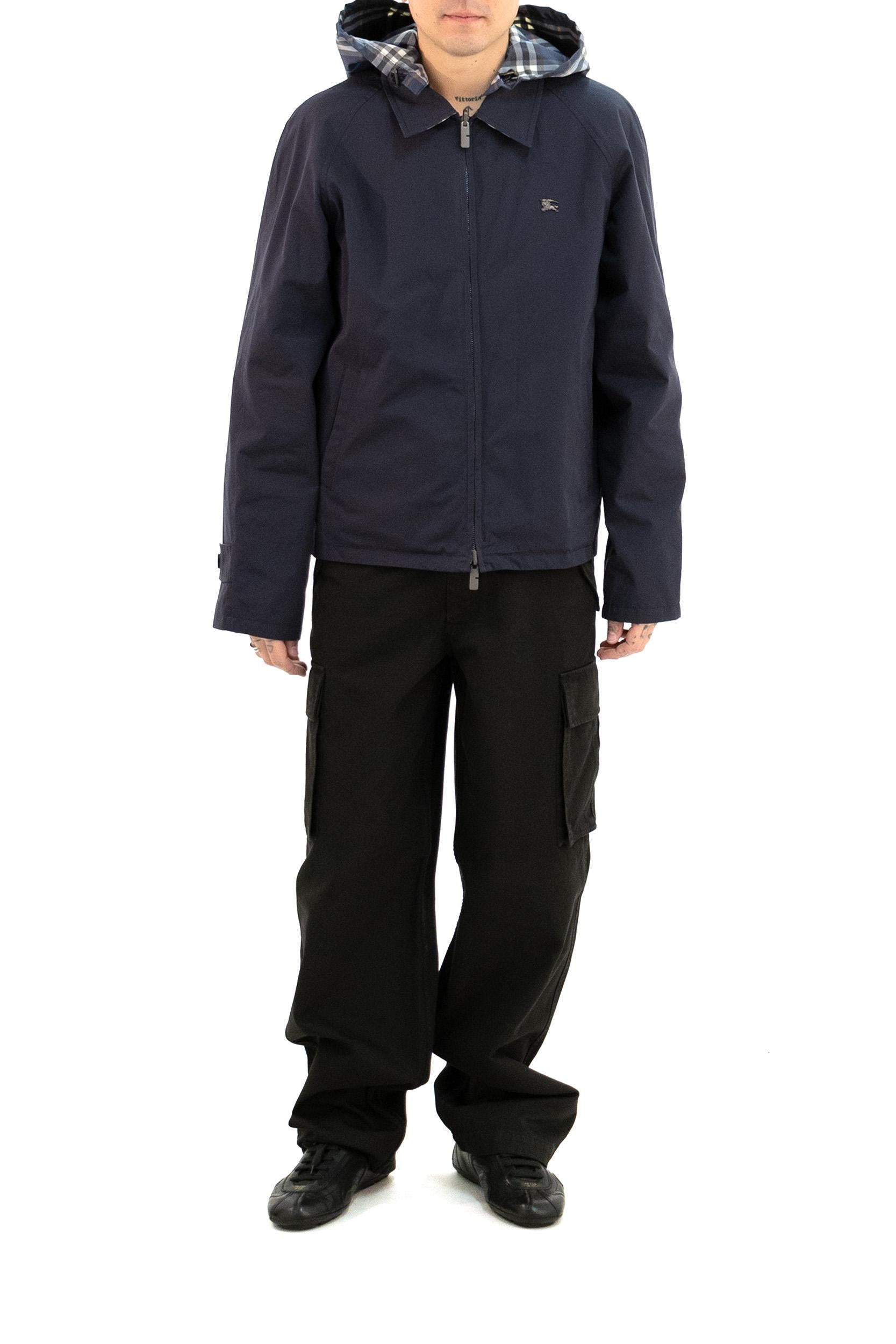 Giacca Blu Reversibile a quadri con cappuccio 8118012 BLUE BURBERRY 