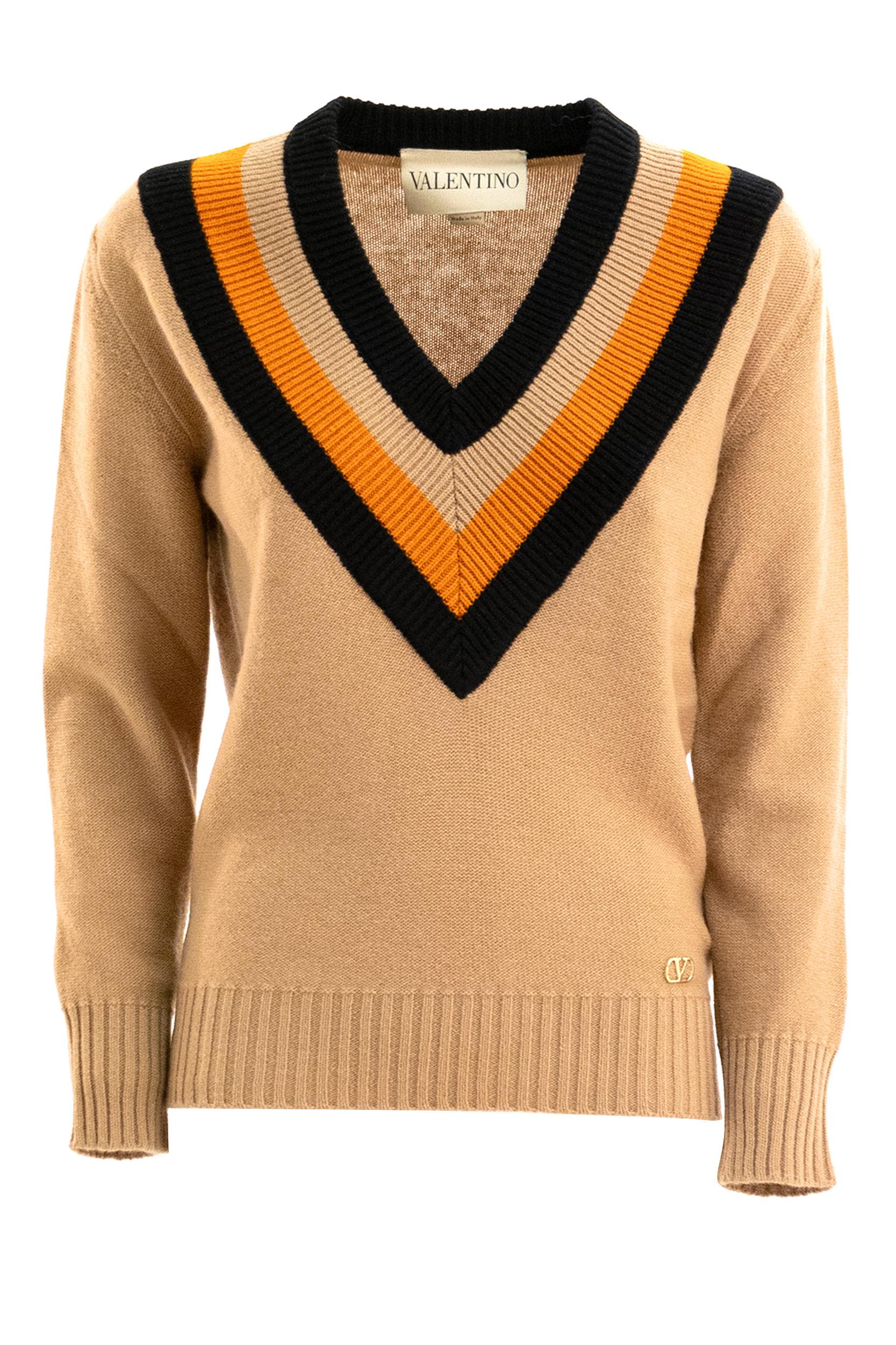 Pullover in lana color cammello<BR/> 7B0KC69L9SW C54 VALENTINO GARAVANI 
