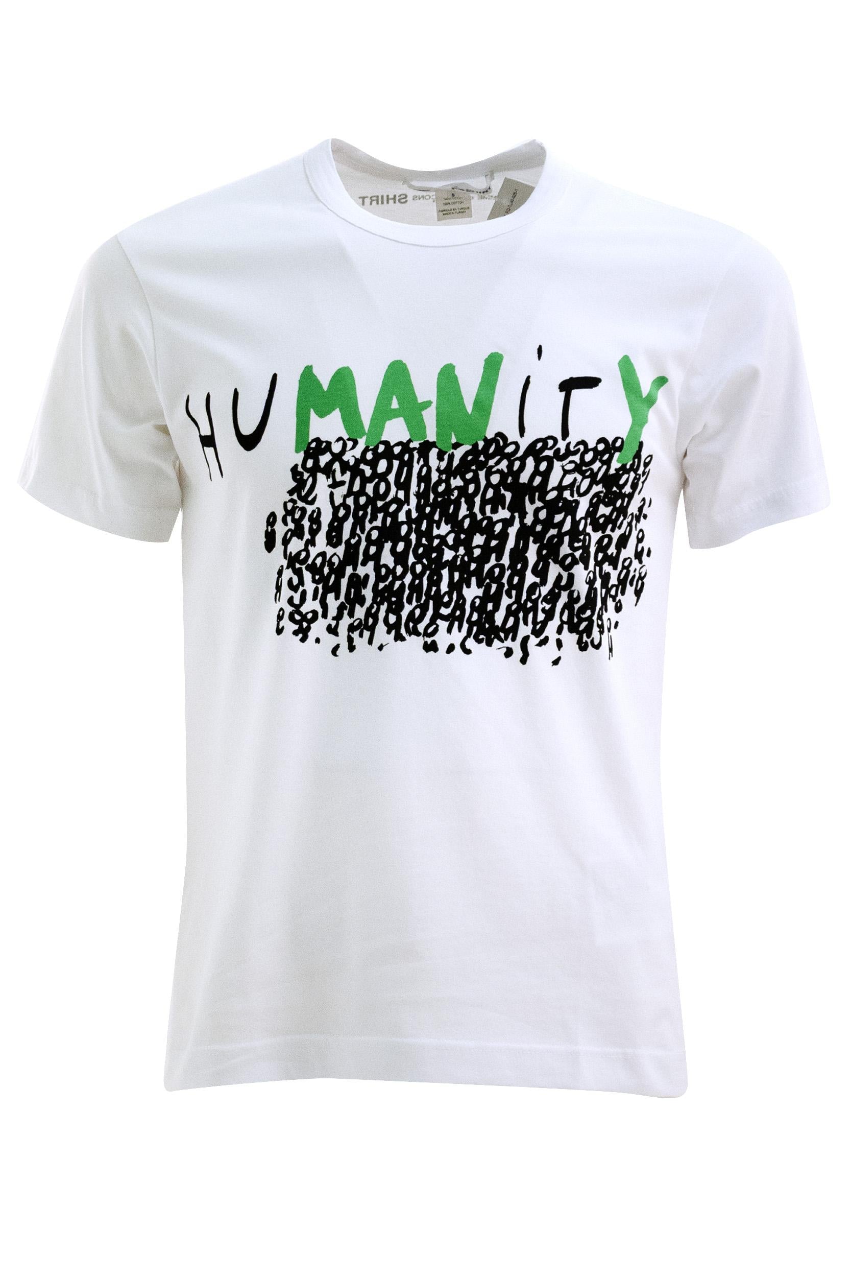 T-shirt in cotone di colore bianco<BR/> FQ-T030 1 CDG SHIRT 