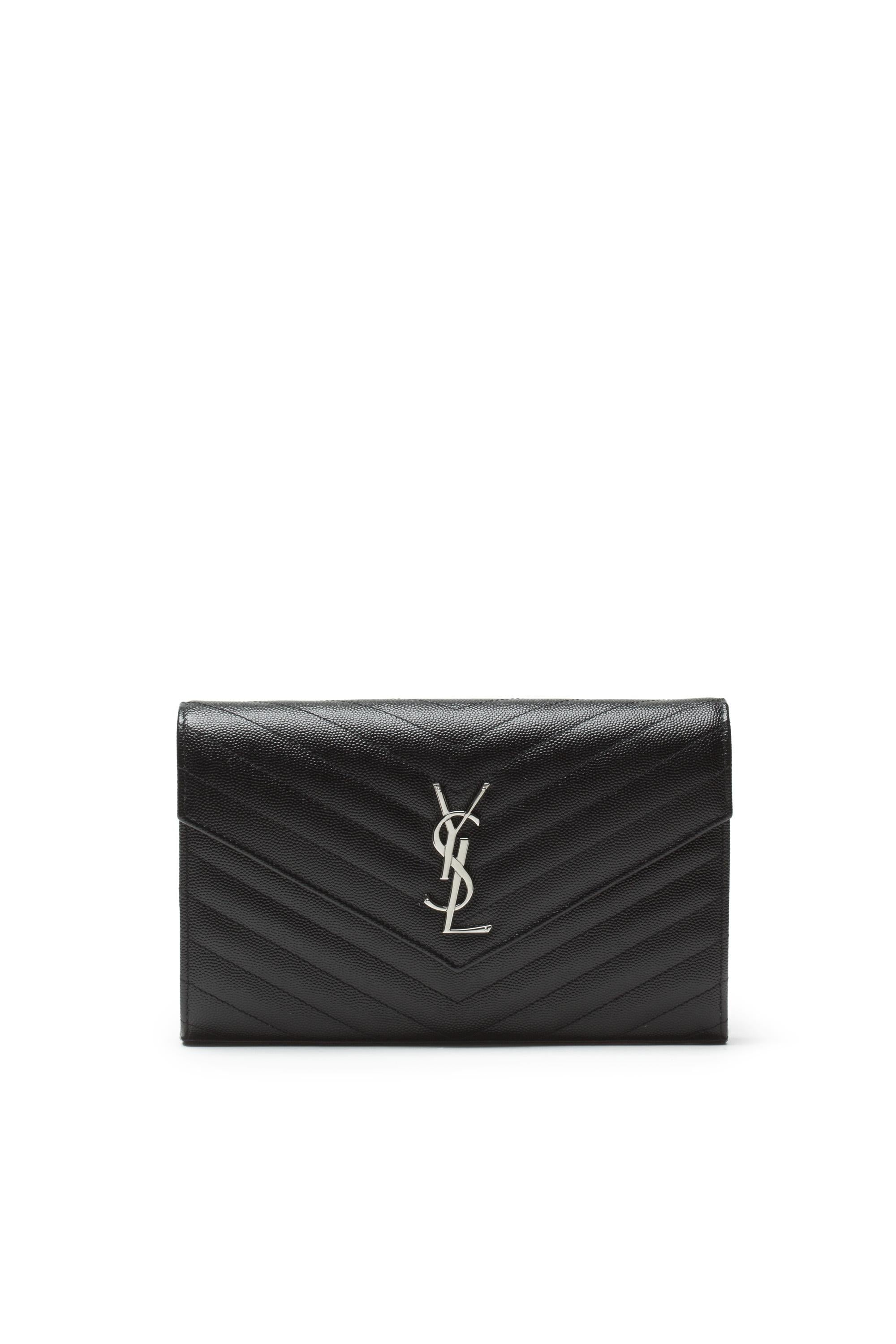 Pochette Cassandre in Pelle Grain de Poudre<BR/>colore 377828 BOW02 1000 SAINT LAURENT 